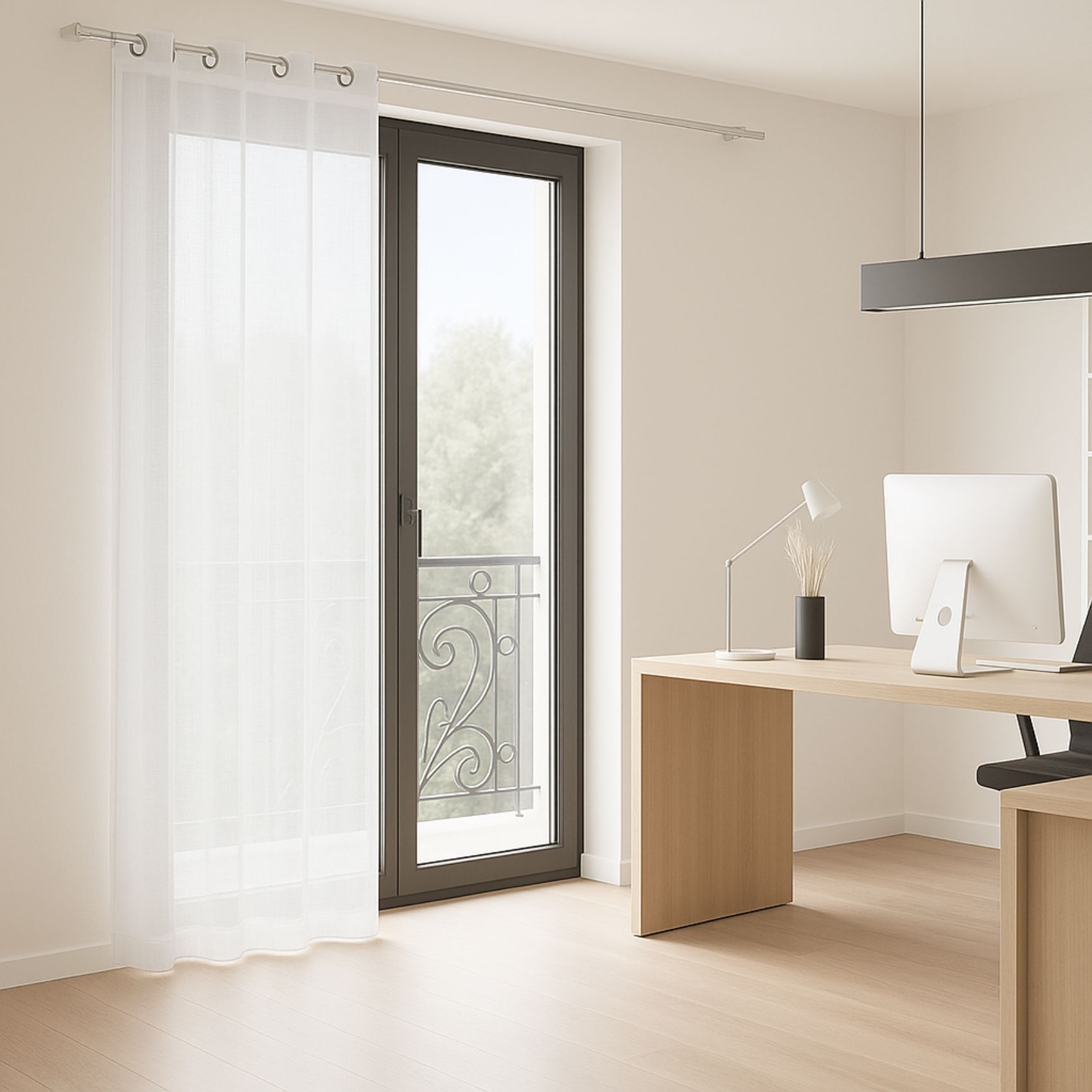 Voilage ignifugé M1 non feu à œillets