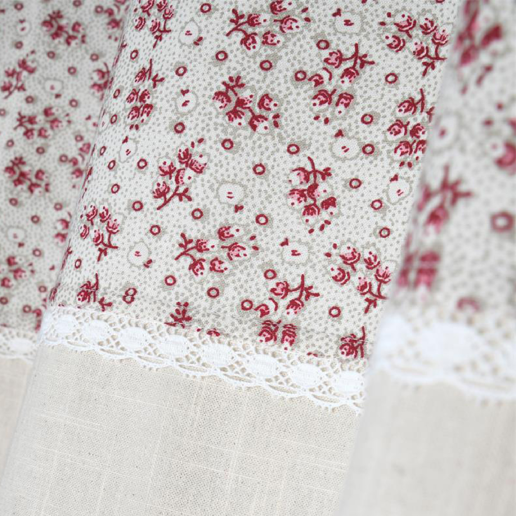 Rideau coton imprimé petites fleurs — vue 4