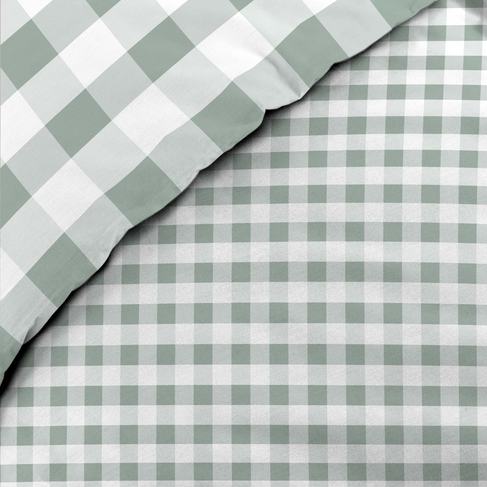 Parure de lit 3 pièces en coton à carreaux housse + taies — vue 6