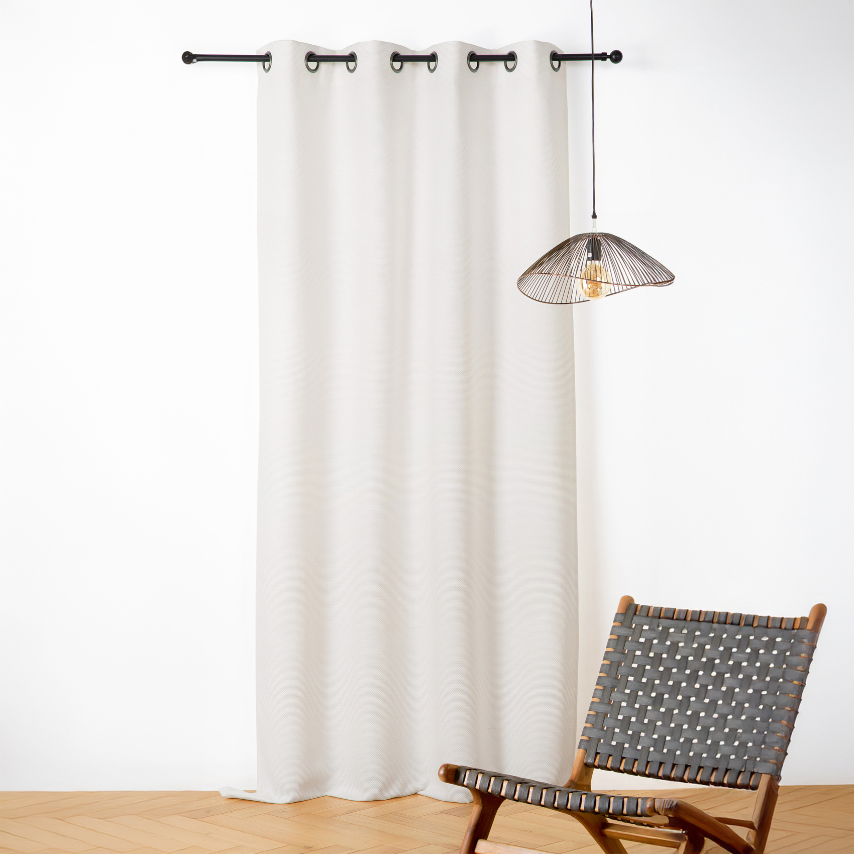 Rideau phonique coton et chanvre tressage naturel