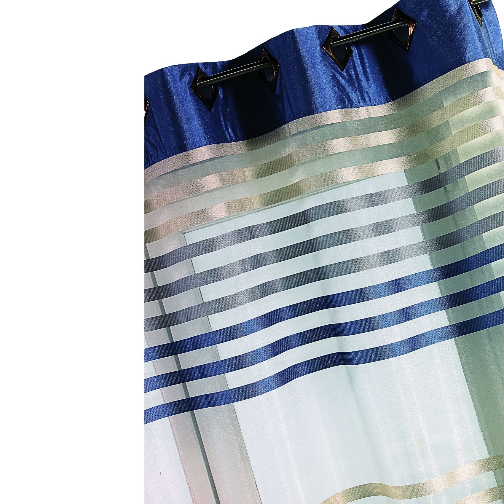Voilage organza rayé et coloré — vue 6