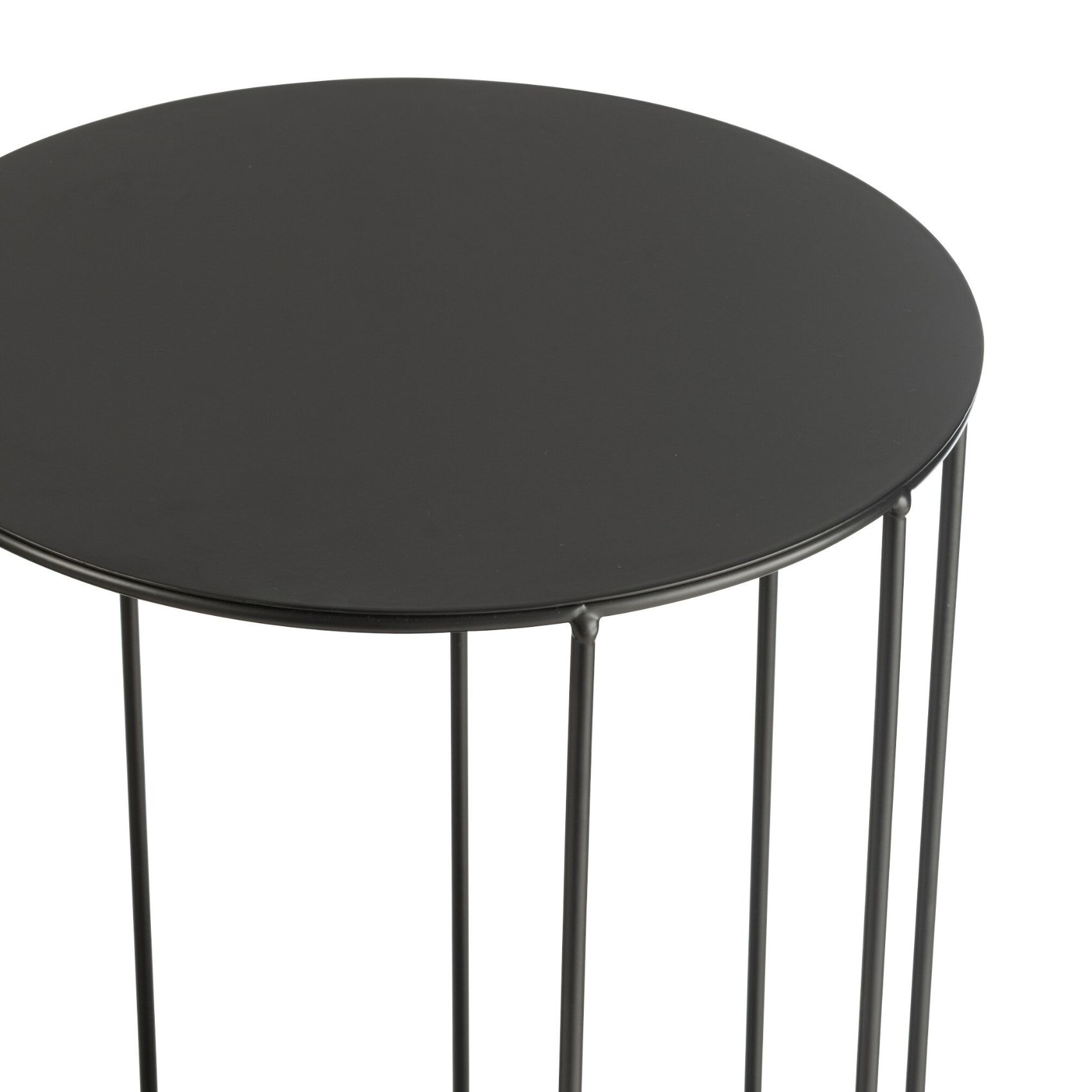 Porte plante en métal lot de 3 petites tables d'appoint à double étagère — vue 3