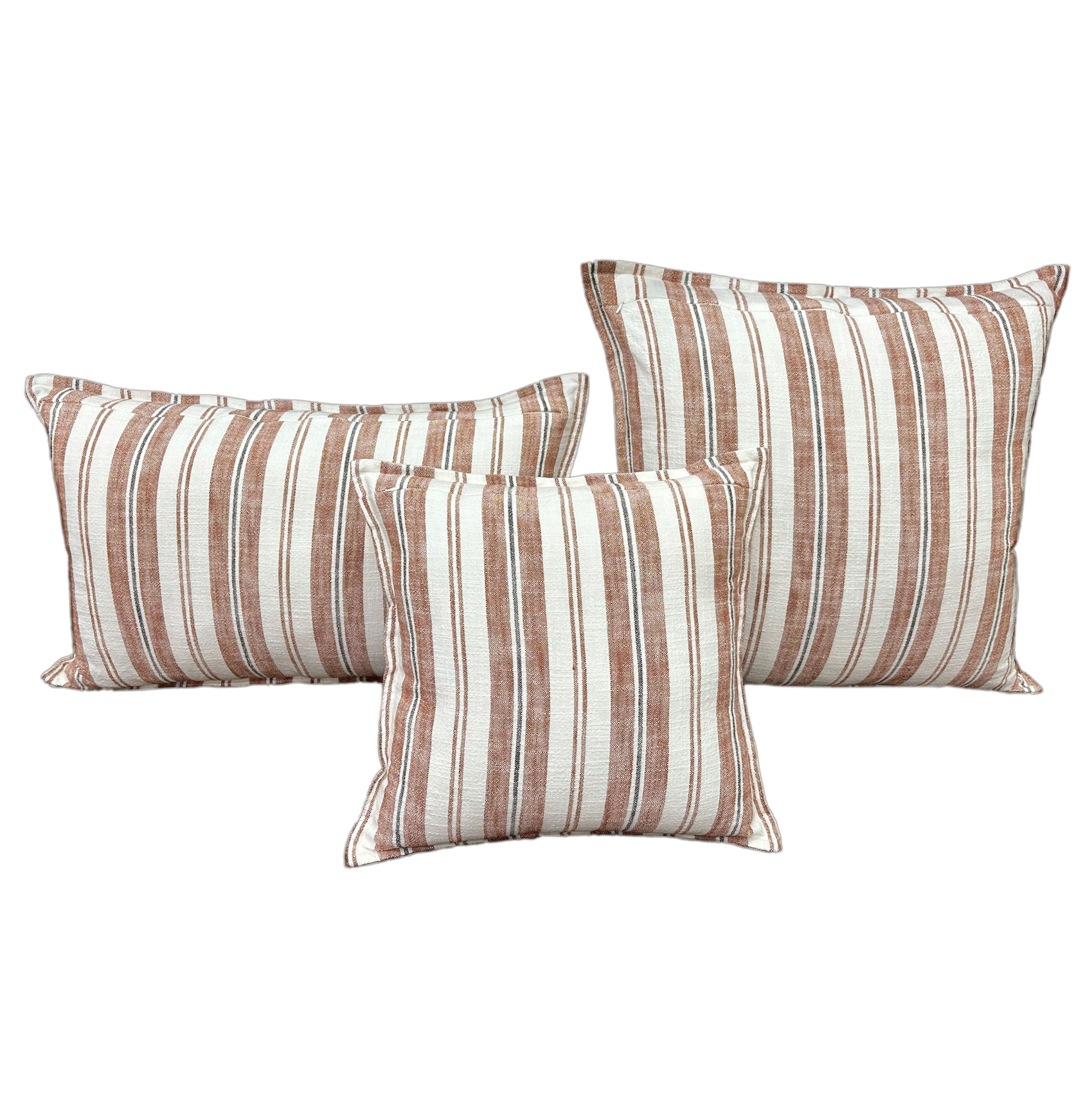 Housse de coussin 100% coton rayures tapissier deux faces LOURMARIN — vue 3