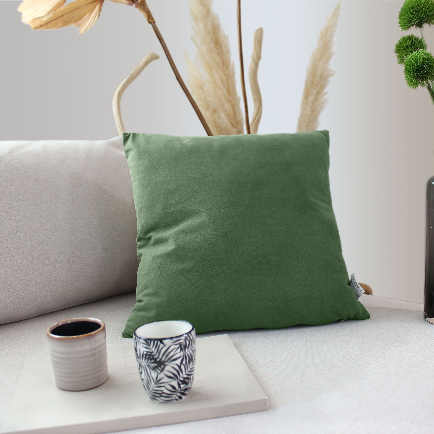 Coussin dehoussable en velours — vue 4