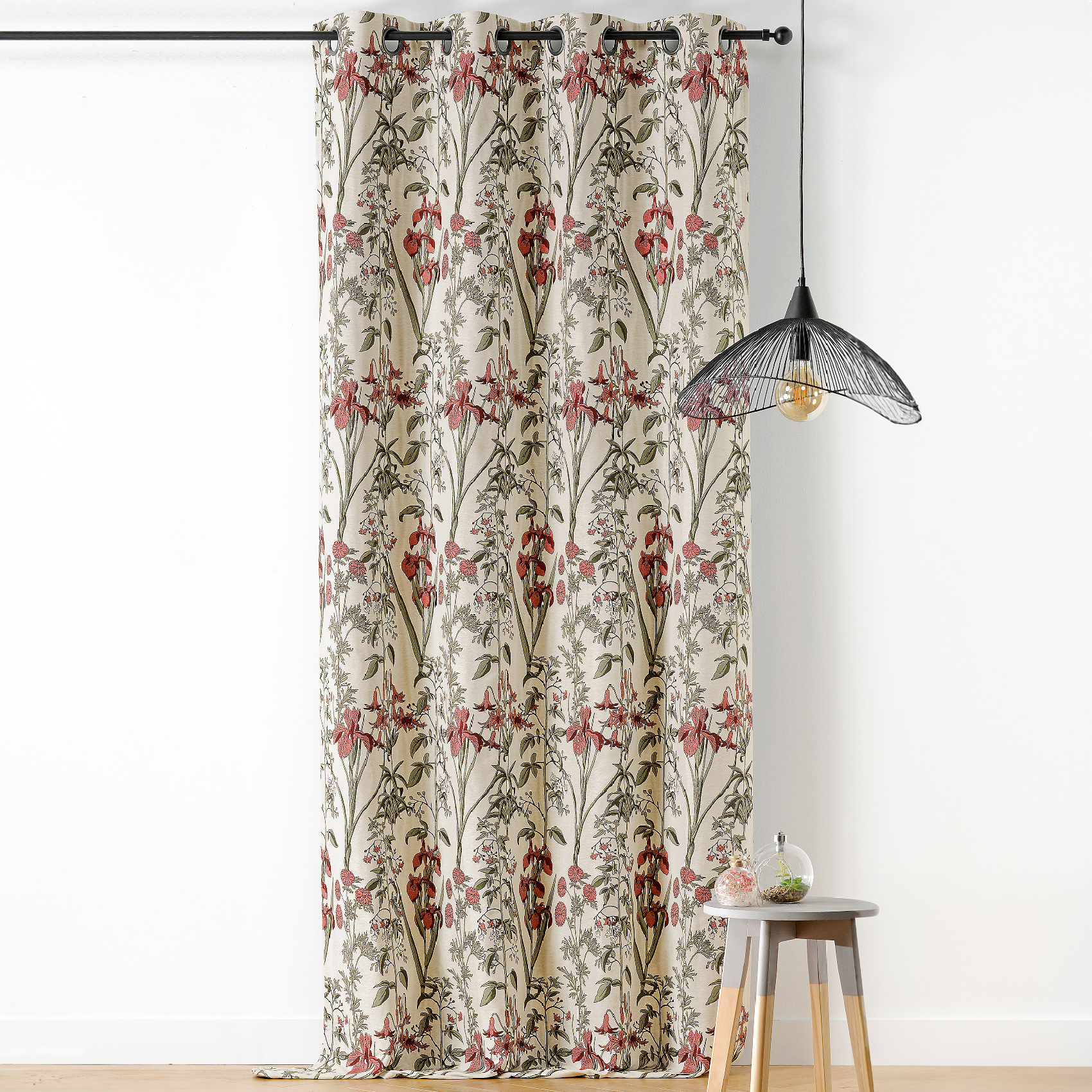 Rideau fleur d'Iris poly-coton