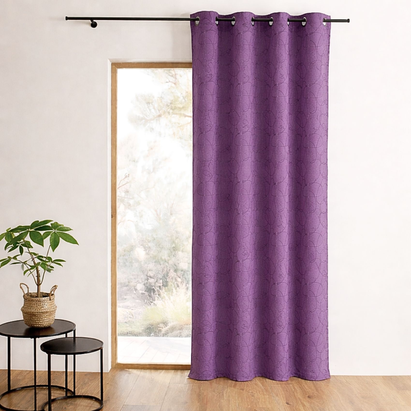 Rideau ameublement jacquard motif géométrique