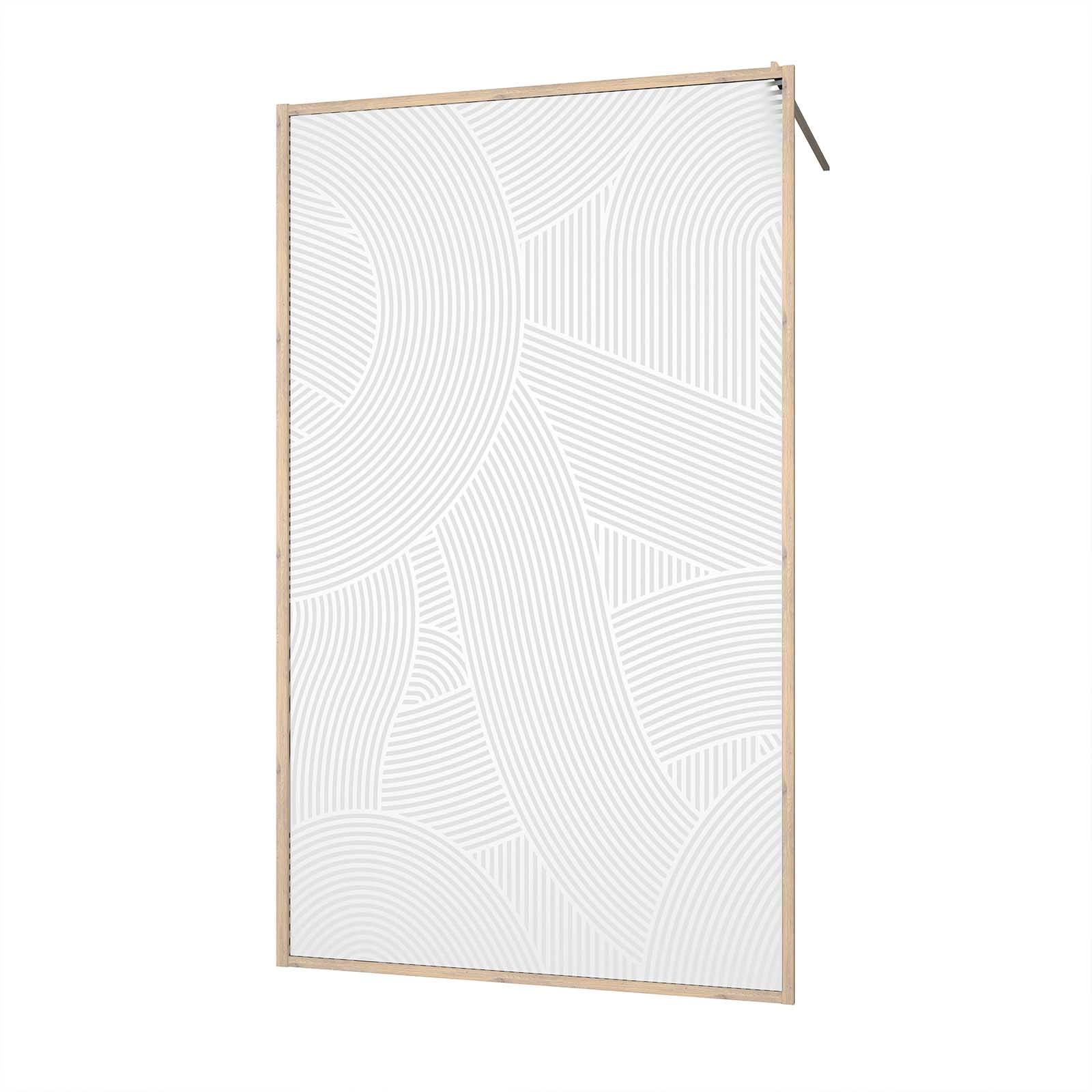 Paroi de douche Japandi en verre sérigraphié motif arrondi