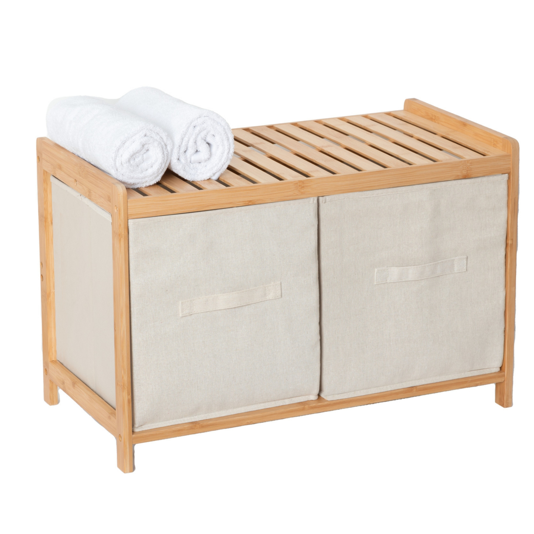 Banc en bambou avec rangements — vue 5