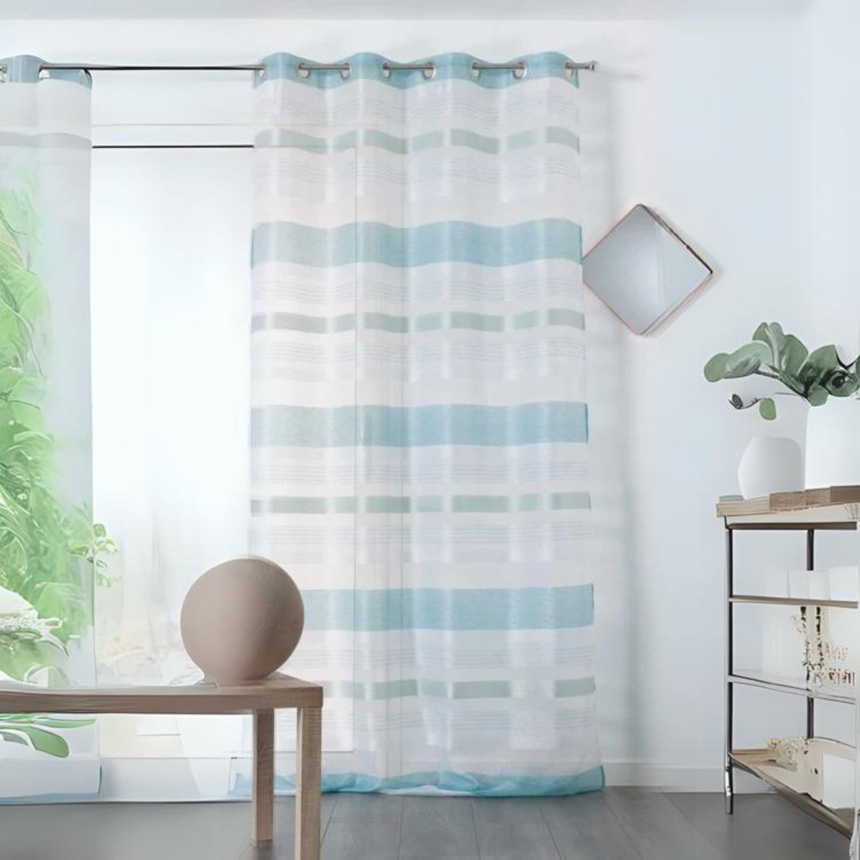 Voilage à Jeux de Rayures Colorées — vue 3