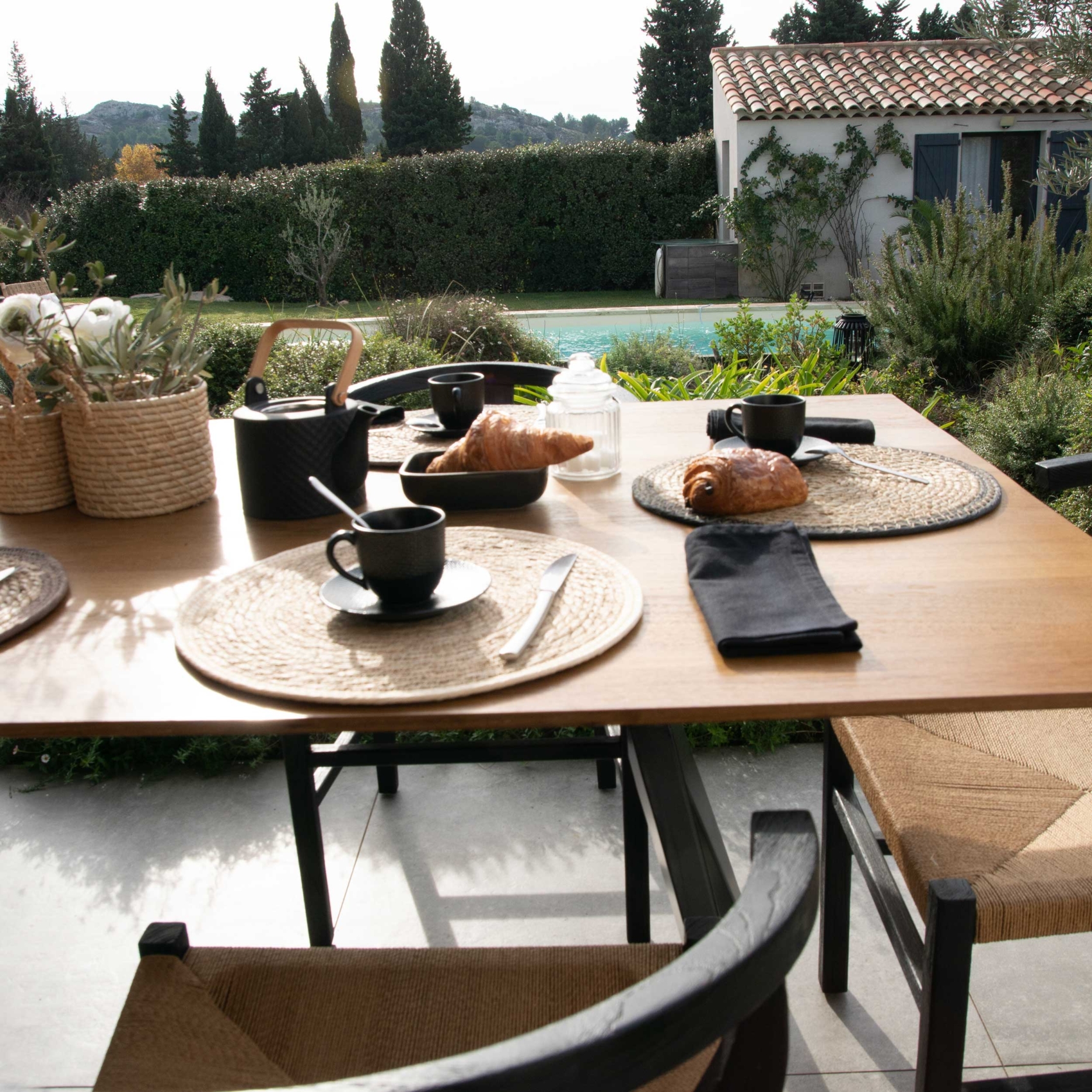 Set de table rond en jute rigide tressée — vue 4