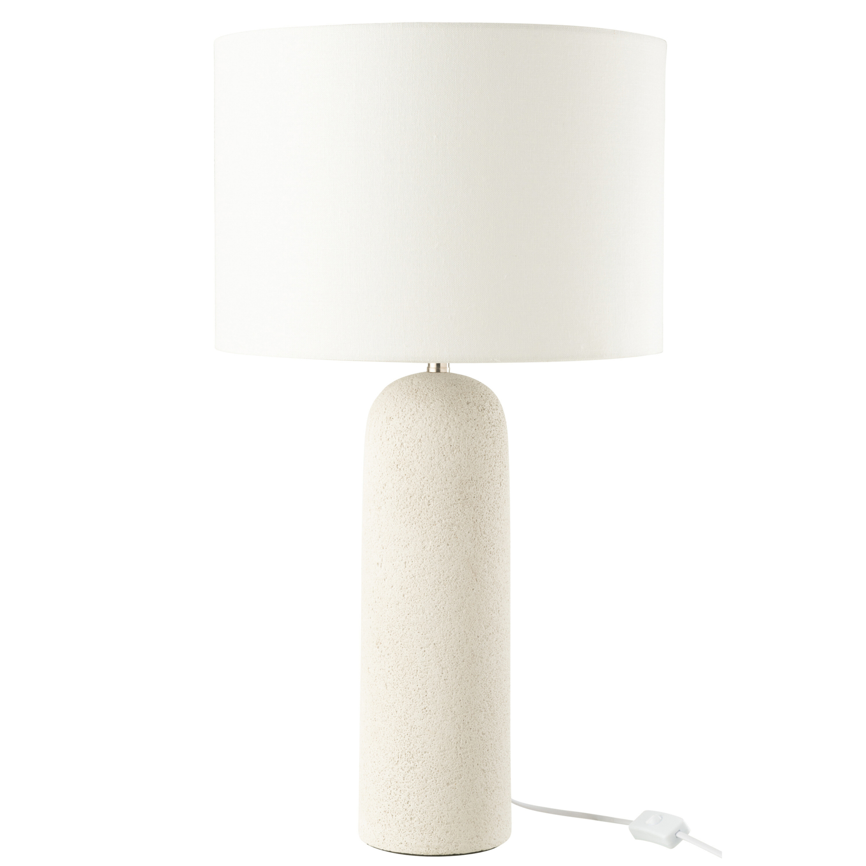 Lampe sur pied en terre cuite et lin