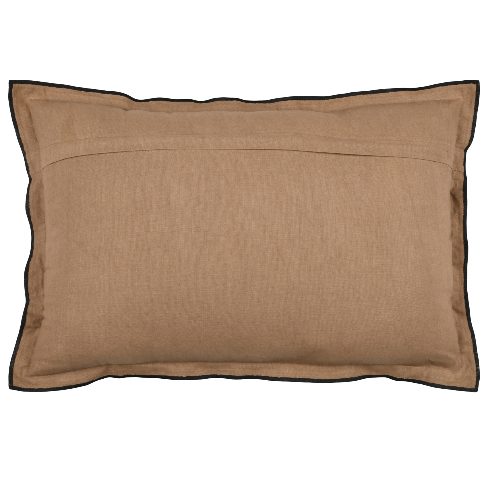 Coussin volant plat feston noir coton — vue 4