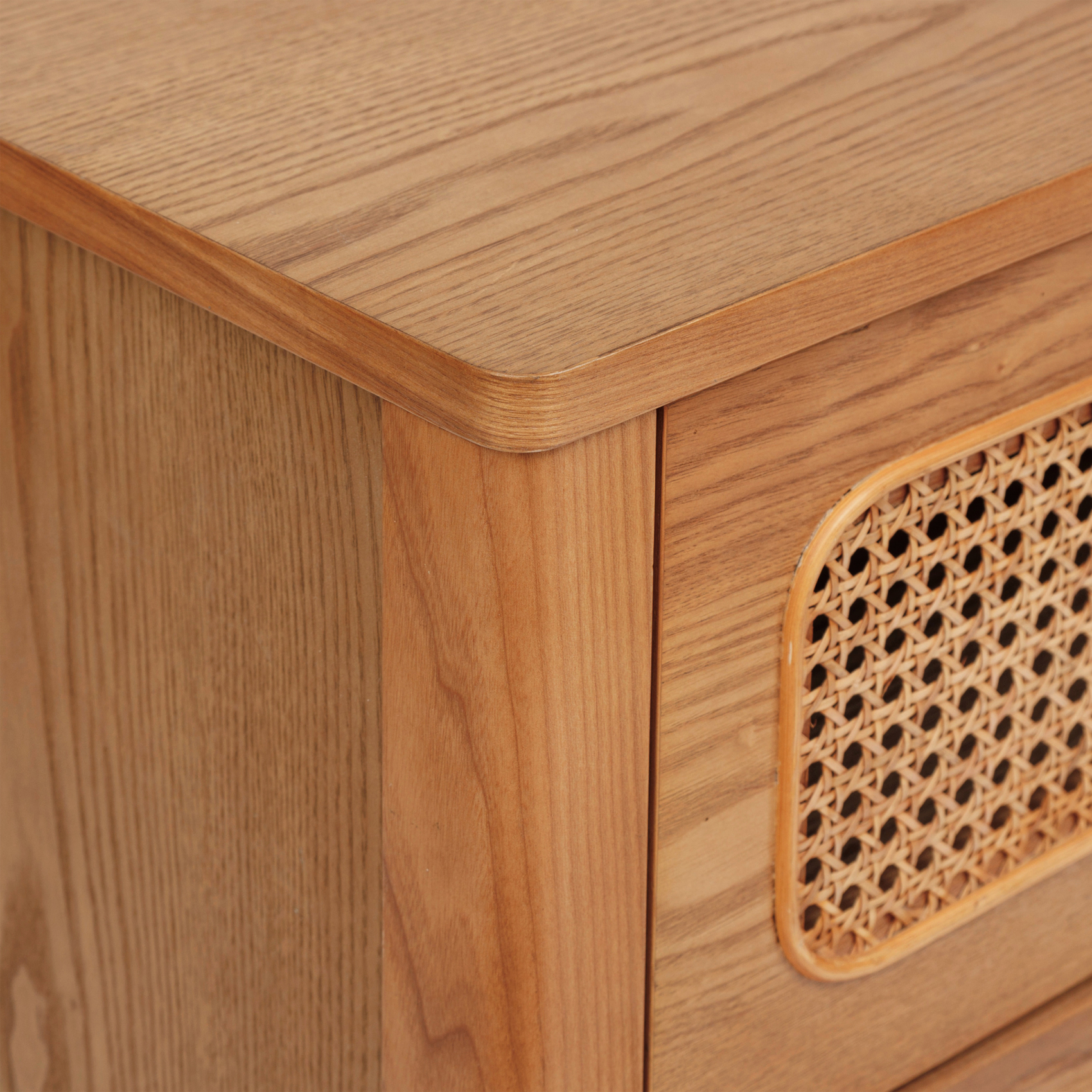 Commode 3 tiroirs en bois avec cannage ajouré — vue 5