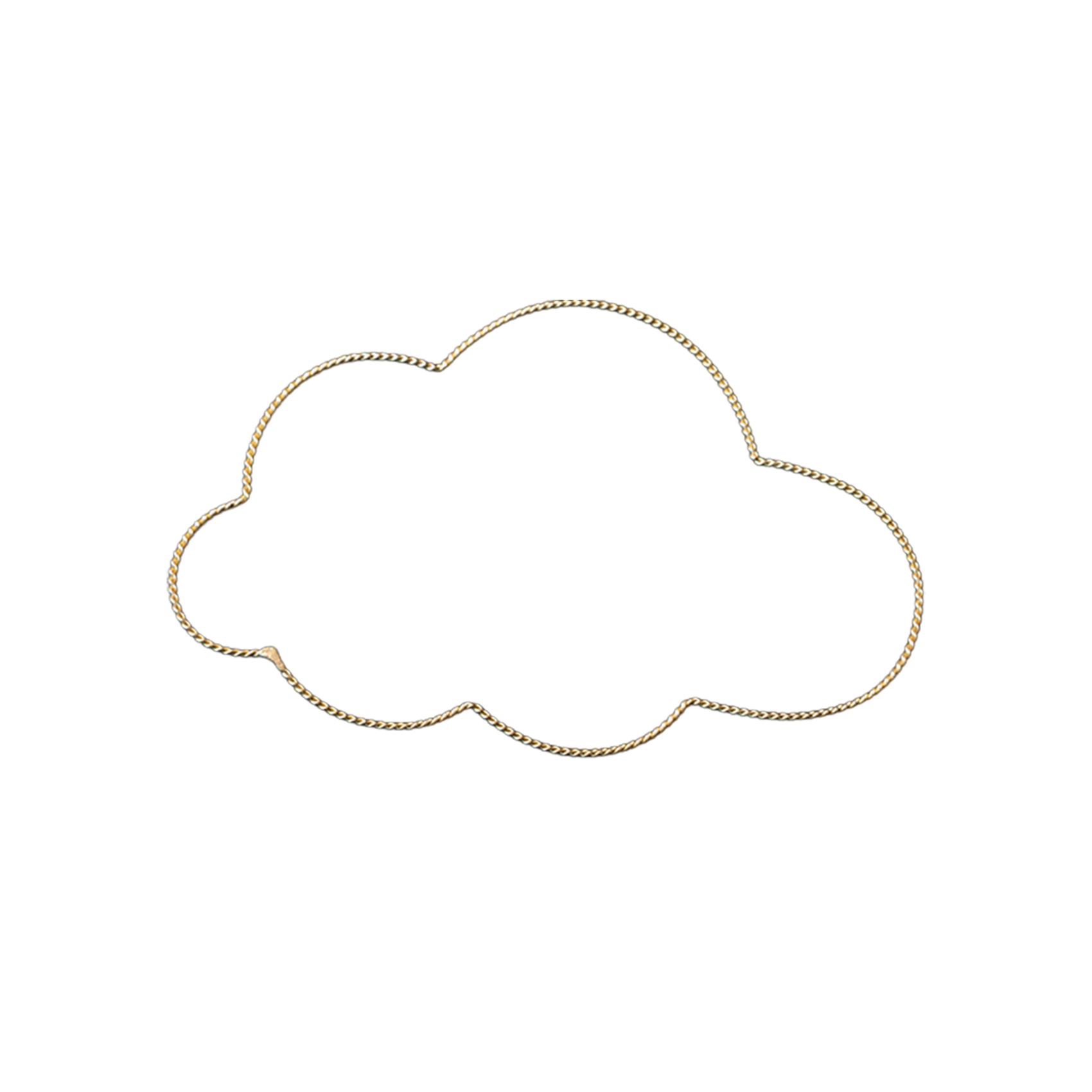 Déco murale nuage fil laiton torsadé