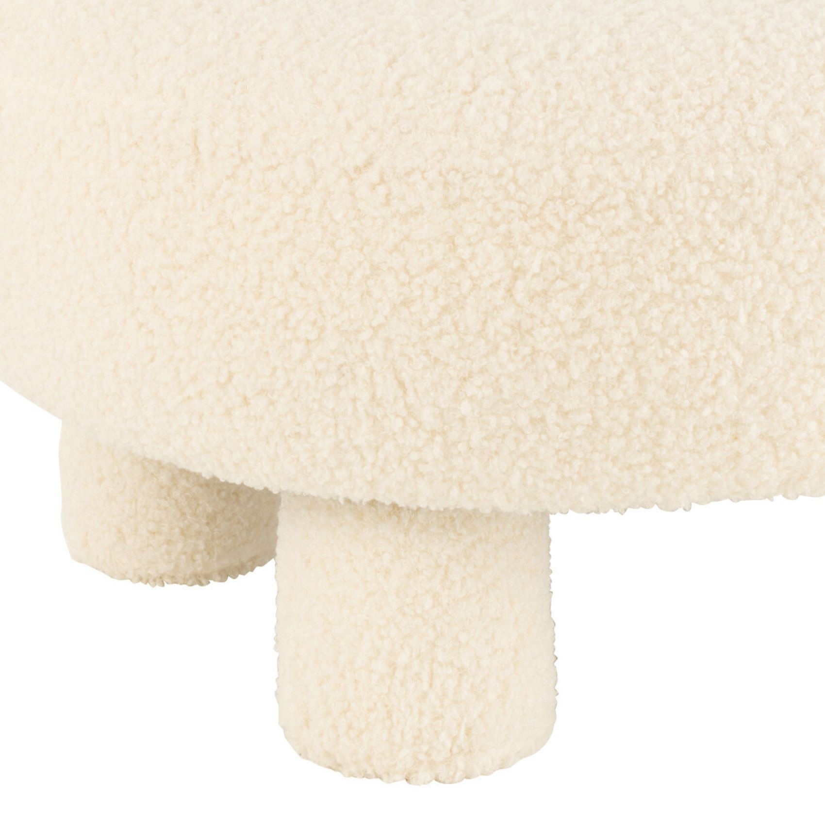 Pouf rond avec dossier en tissu bouclette — vue 5