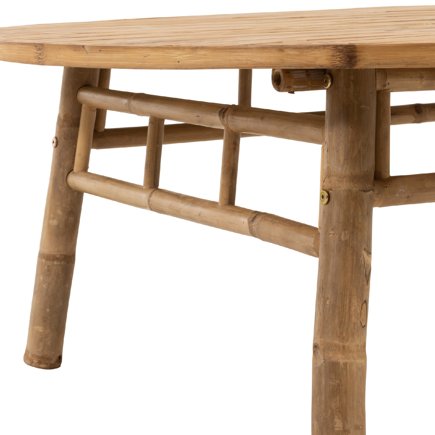 Table basse ronde en bambou naturel — vue 3