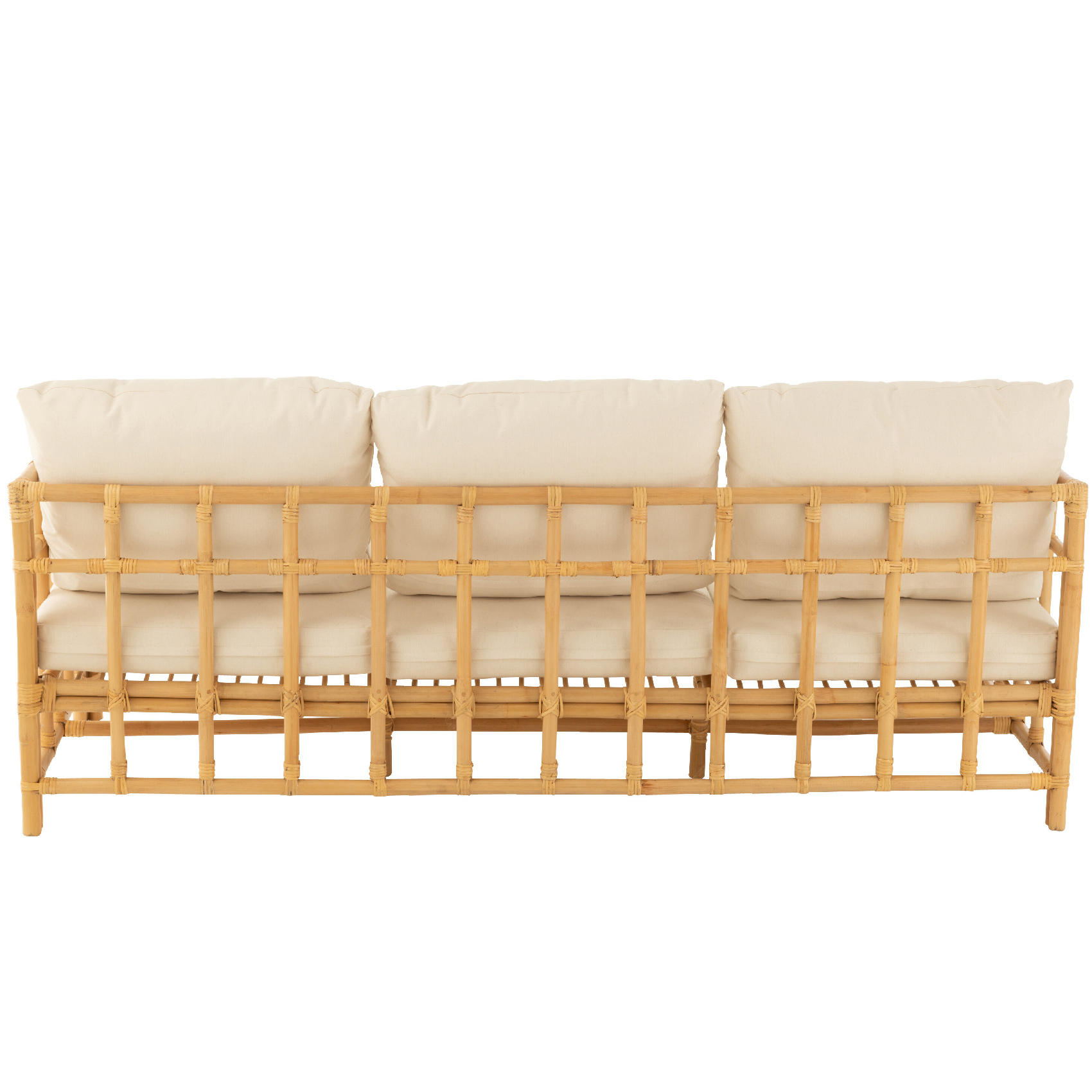 Canapé trois places en rotin avec coussins — vue 6