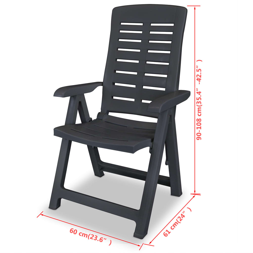 Lot de 2 chaises de jardin inclinables pliables — vue 3