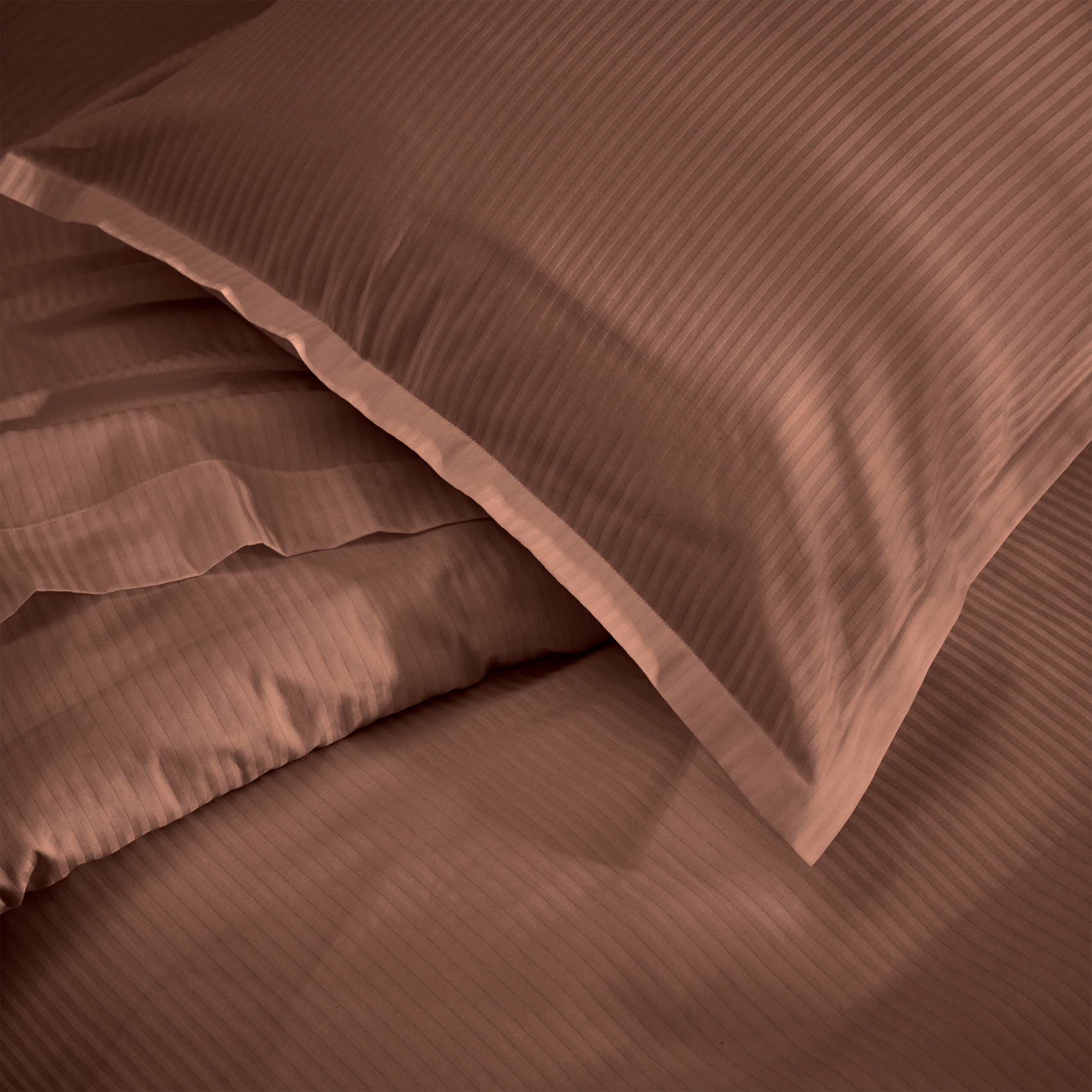 Housse de couette satin de coton rayures ton sur ton — vue 3