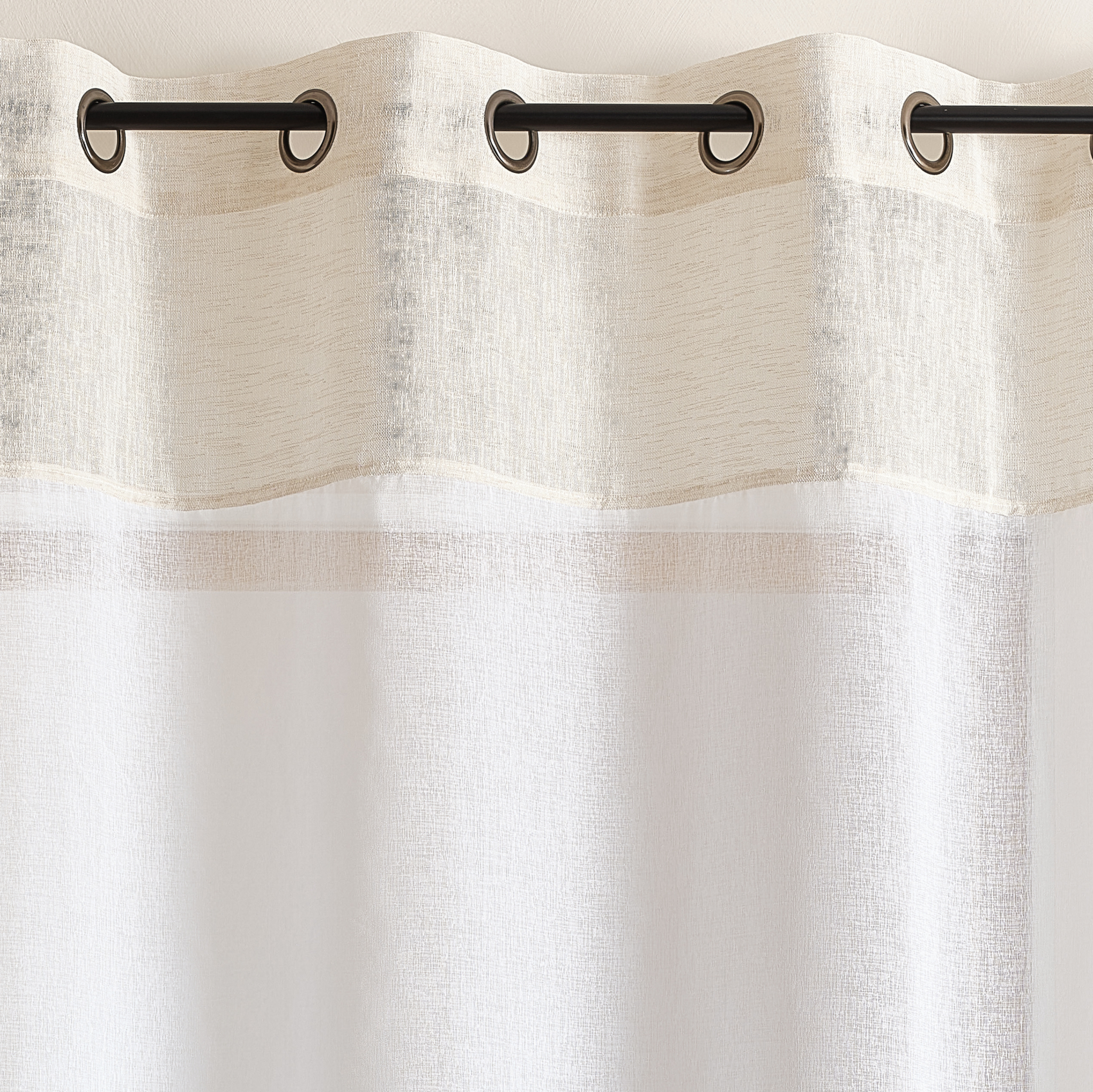 Voilage lumineux bicolore à oeillets — vue 4