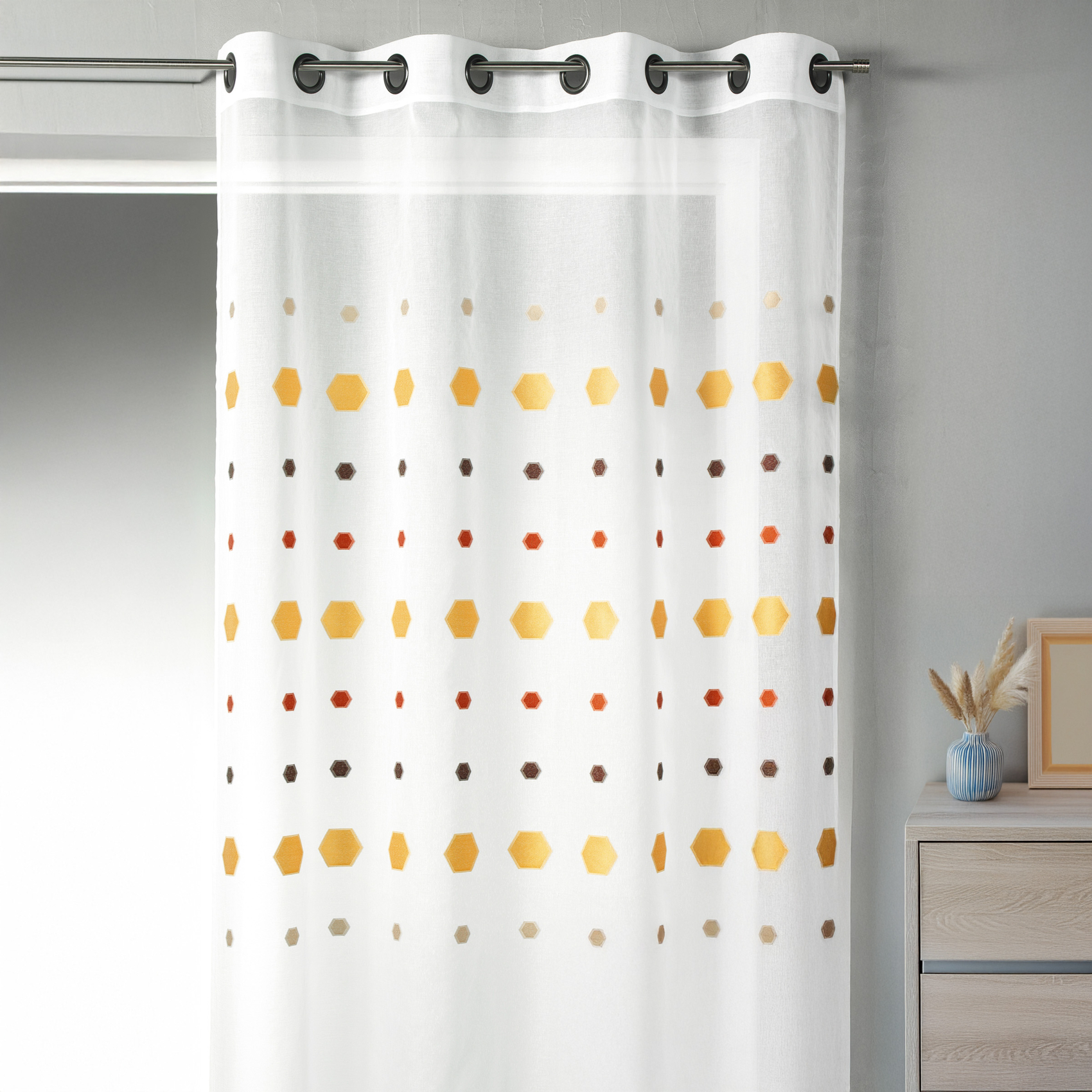 Voilage en jacquard aux imprimés hexagonaux — vue 3