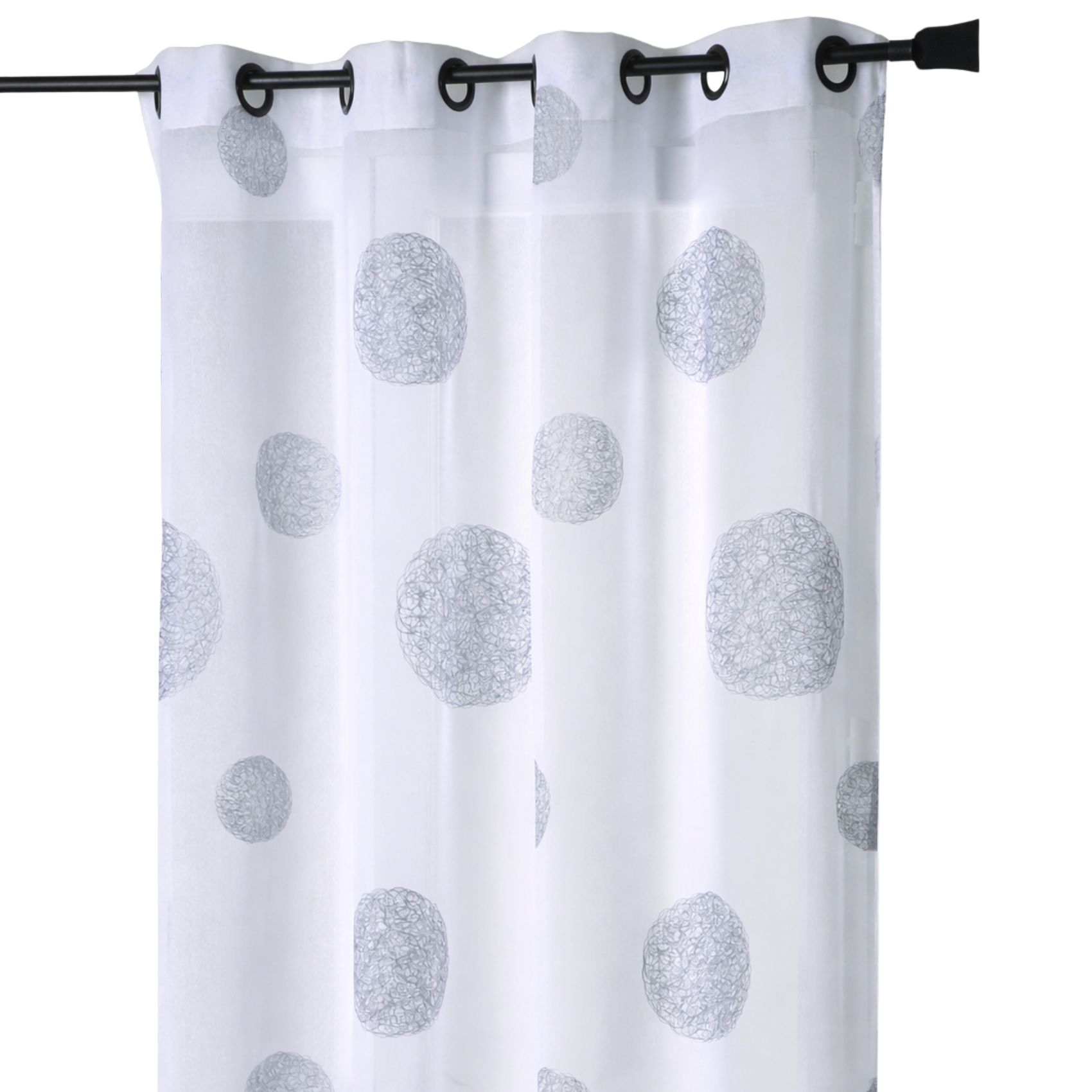 Voilage  blanc broderie rond — vue 3