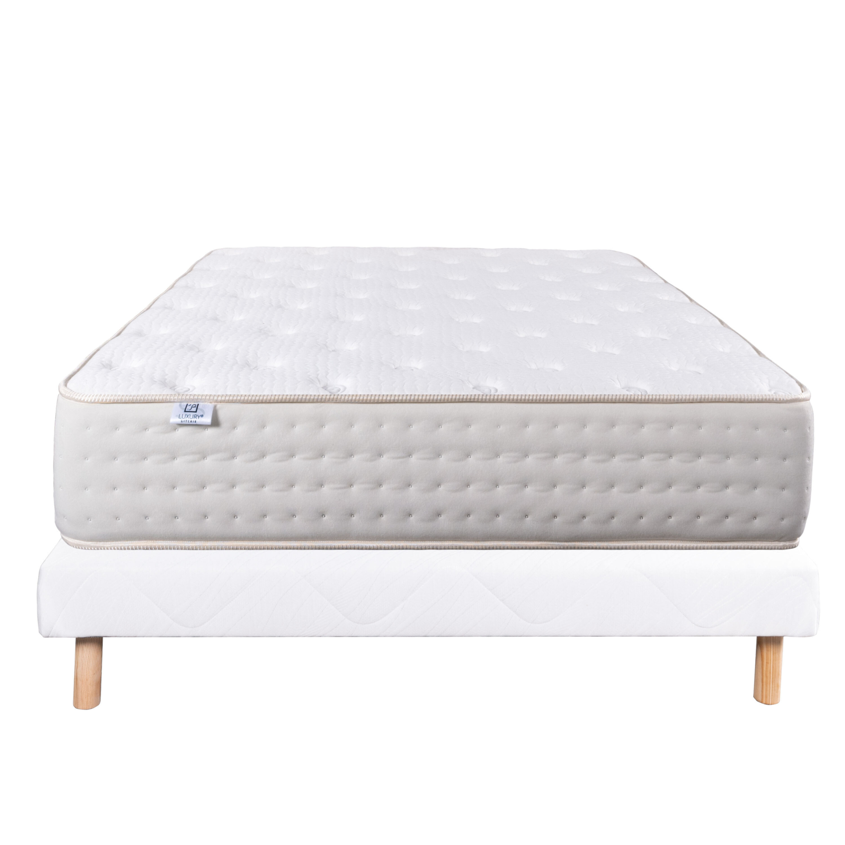 Ensemble matelas mousse mémoire de forme 26 cm et sommier blanc