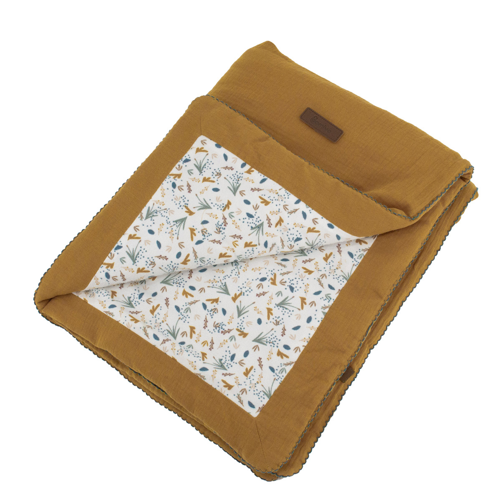 Couverture réversible pour bébé en double gaze de coton et jersey