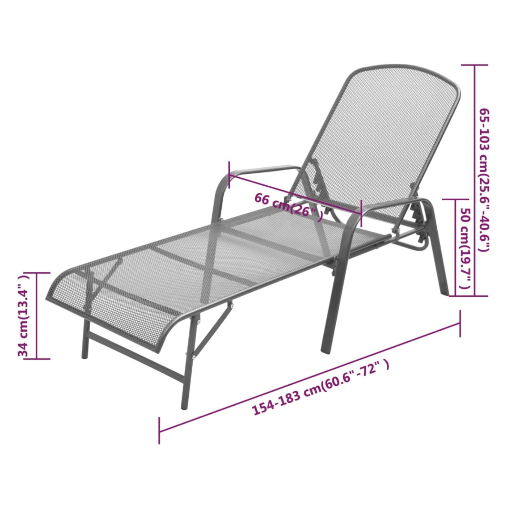 Chaise longue en acier — vue 4