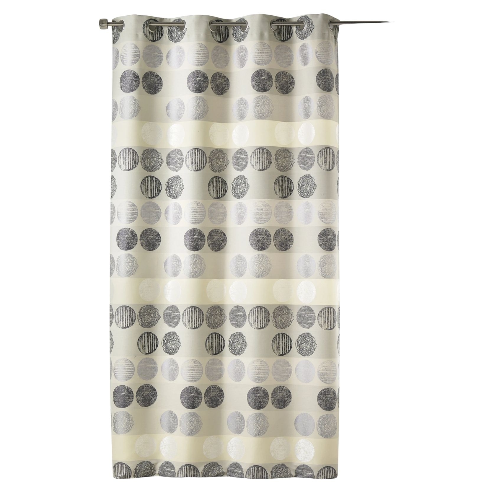 Rideau en Jacquard à Rayures Horizontales à Pois — vue 4