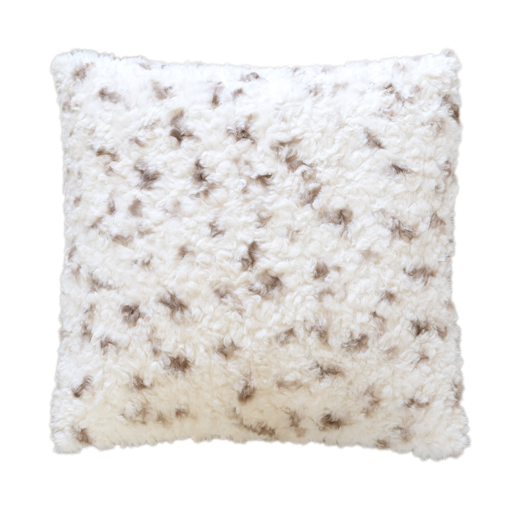 Coussin décoratif moucheté à texture bouclée et dos velours