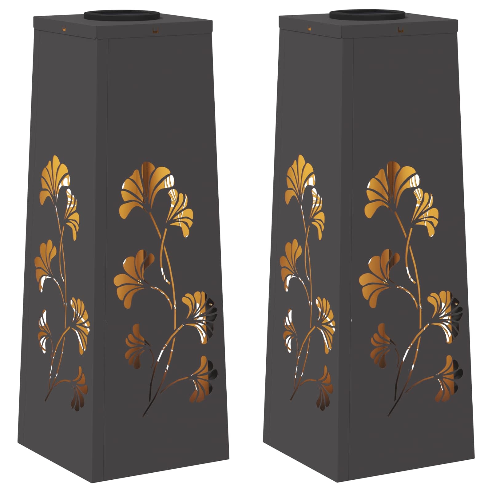 Lot de 2 lampes de chemin solaire LED extérieur végétal