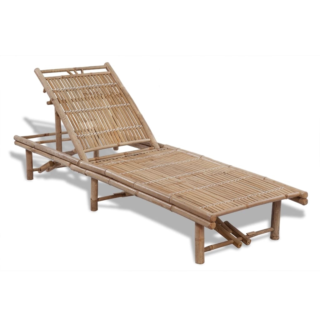 Chaise longue extérieure en bambou