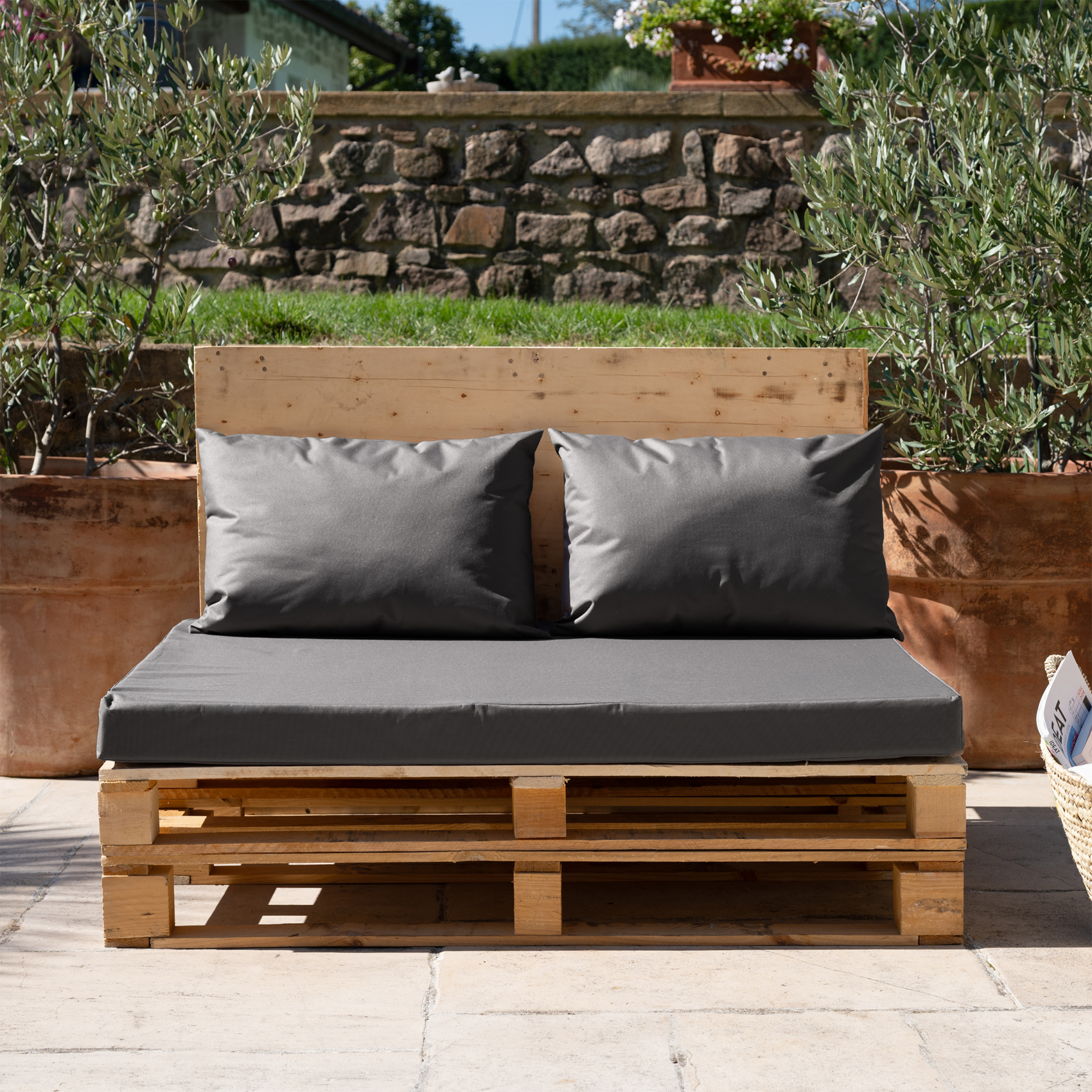 Set de 3 coussins palette extérieur  imperméable et déhoussable MINORQUE — vue 4