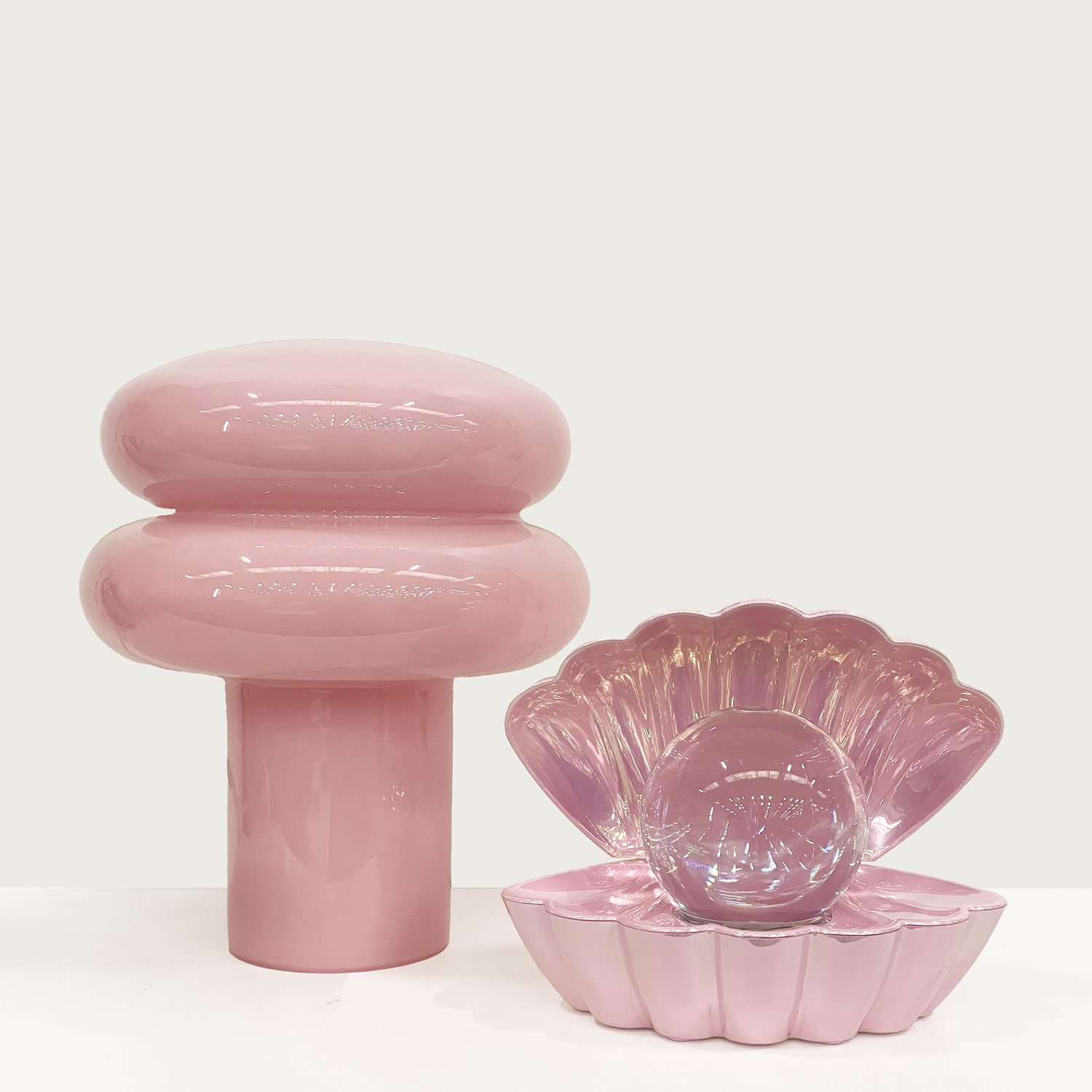 Lampe coquillage lumineuse à effet pailleté — vue 4