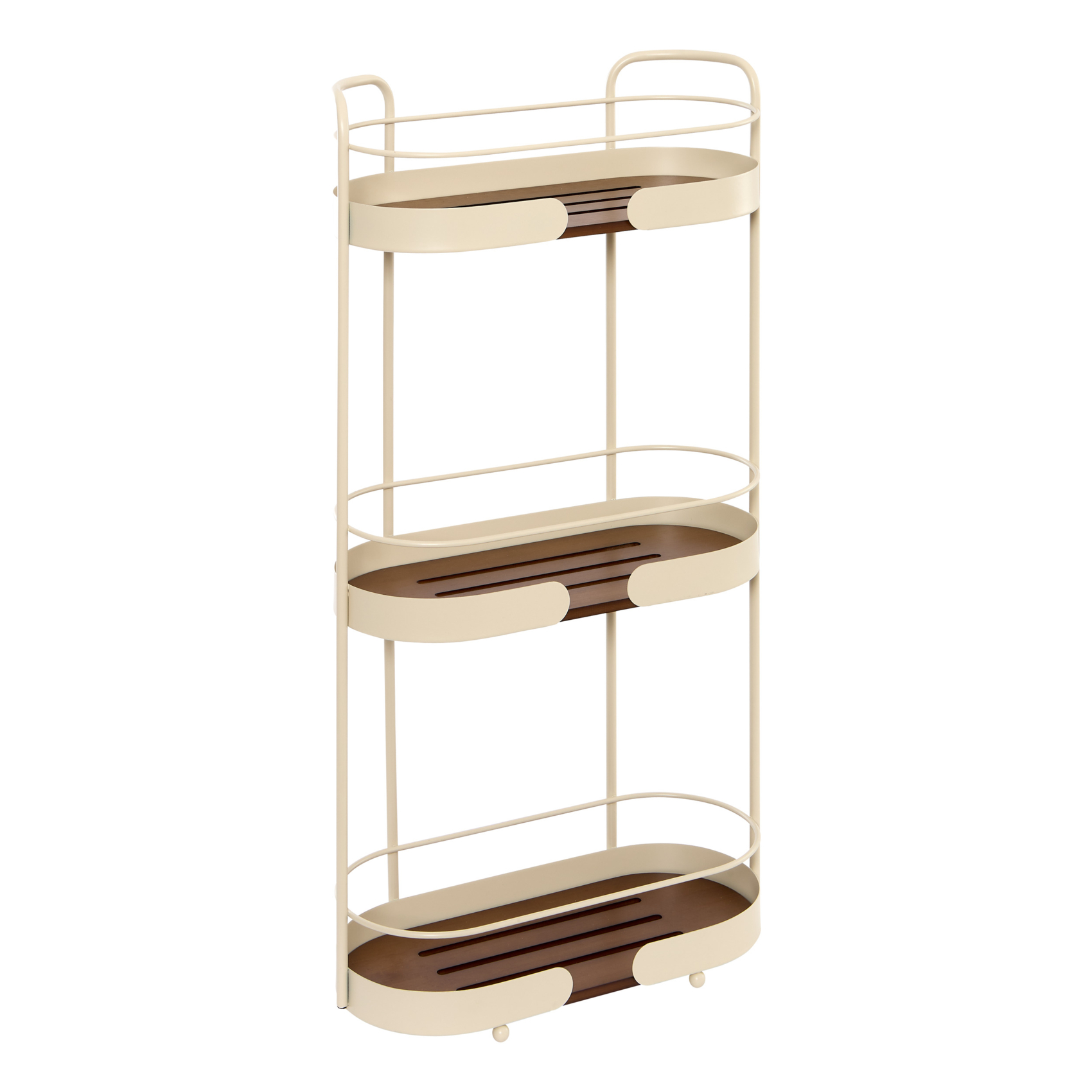 Etagère de douche 3 niveaux en acier et bambou