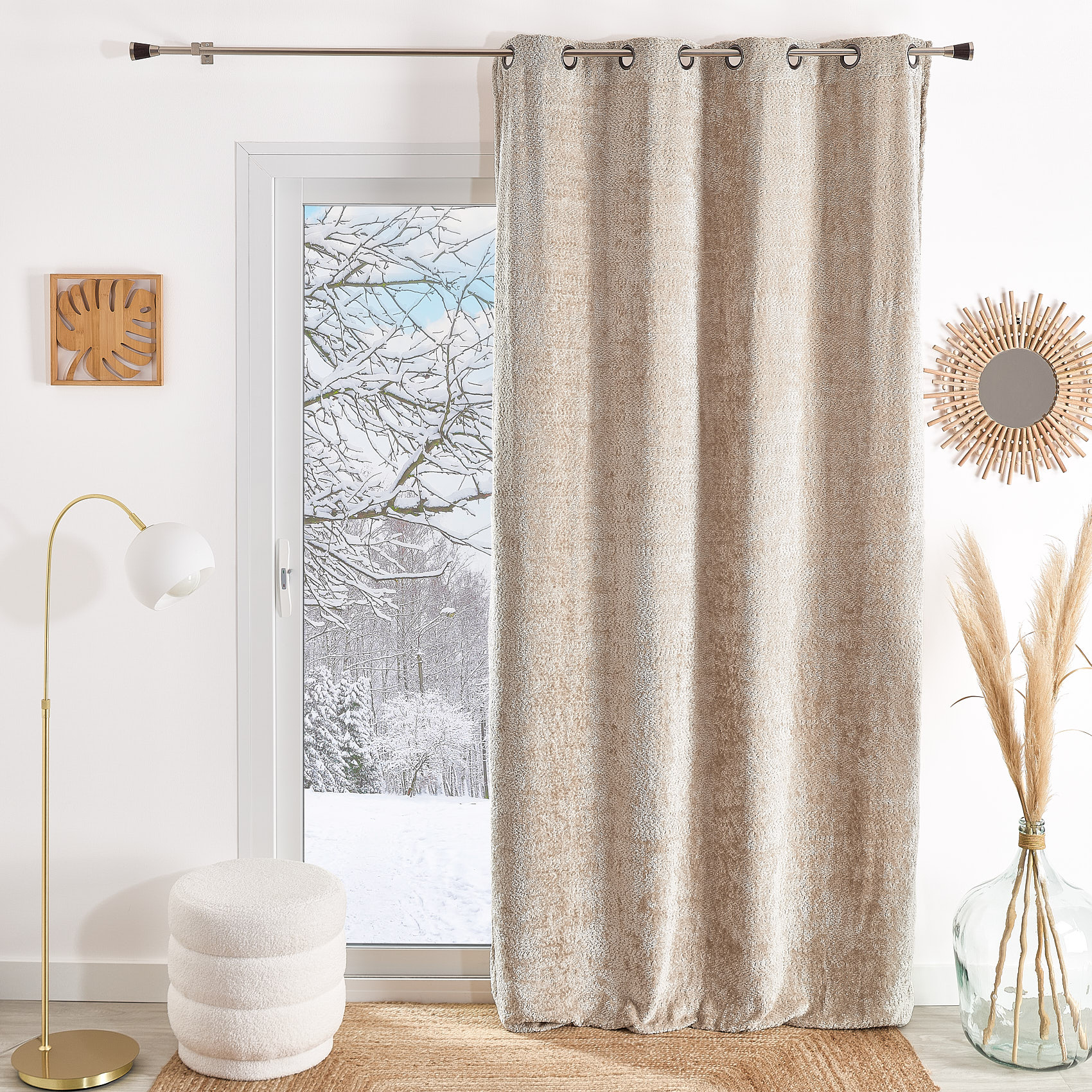 Rideau à oeillets chenille effet peluche — vue 5