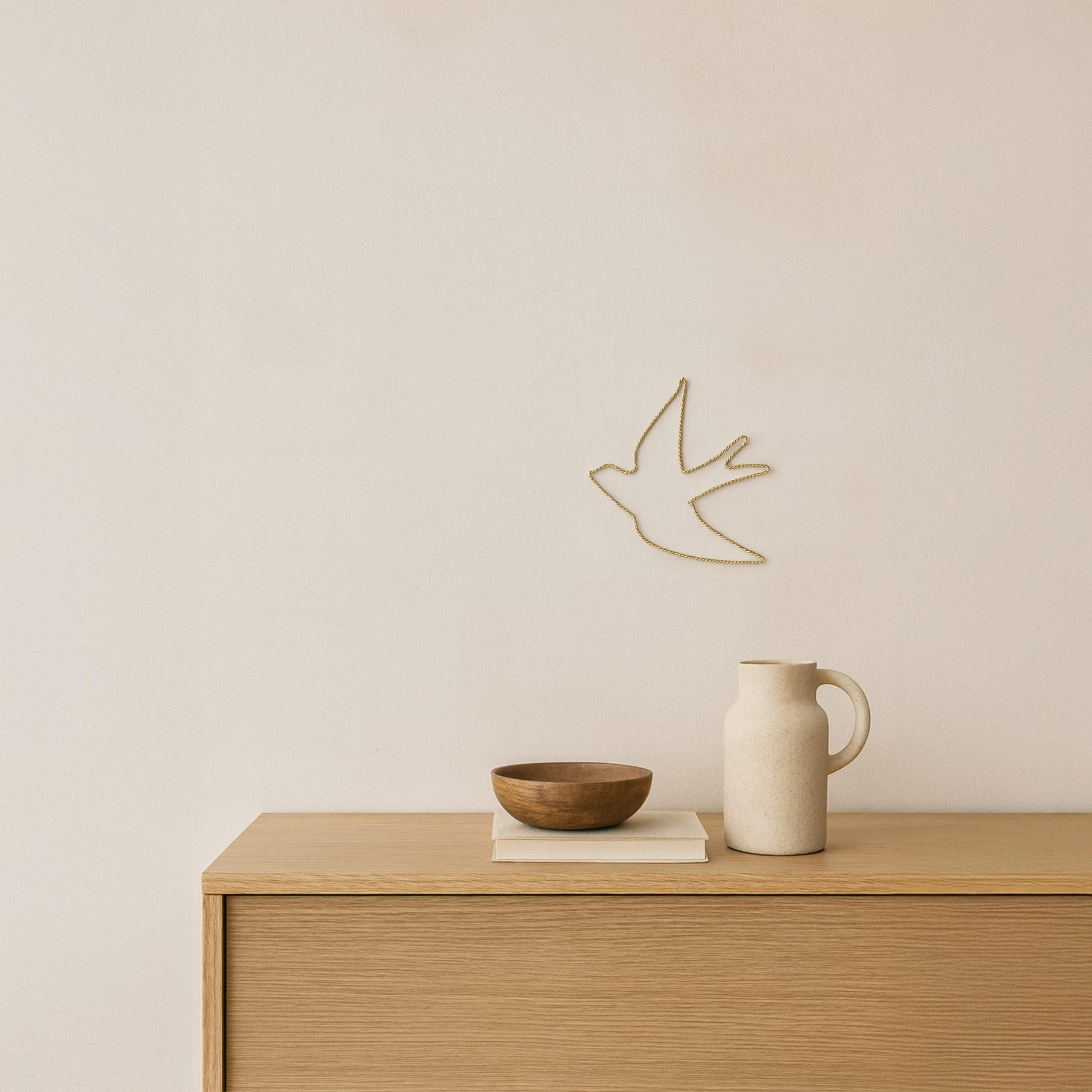 Déco murale Hirondelle fil laiton torsadé — vue 5