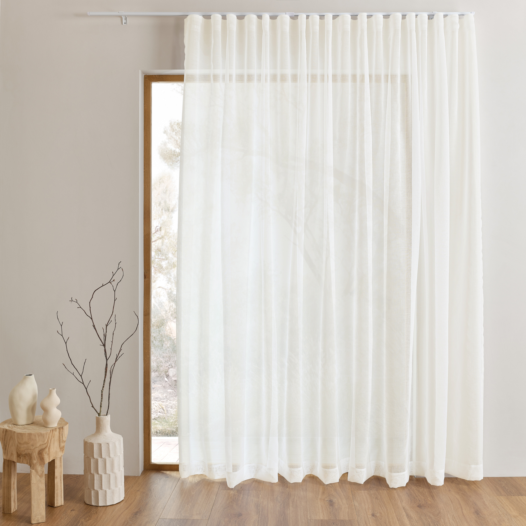 Kit rail ajustable avec voilage tamisant à plis wave — vue 5