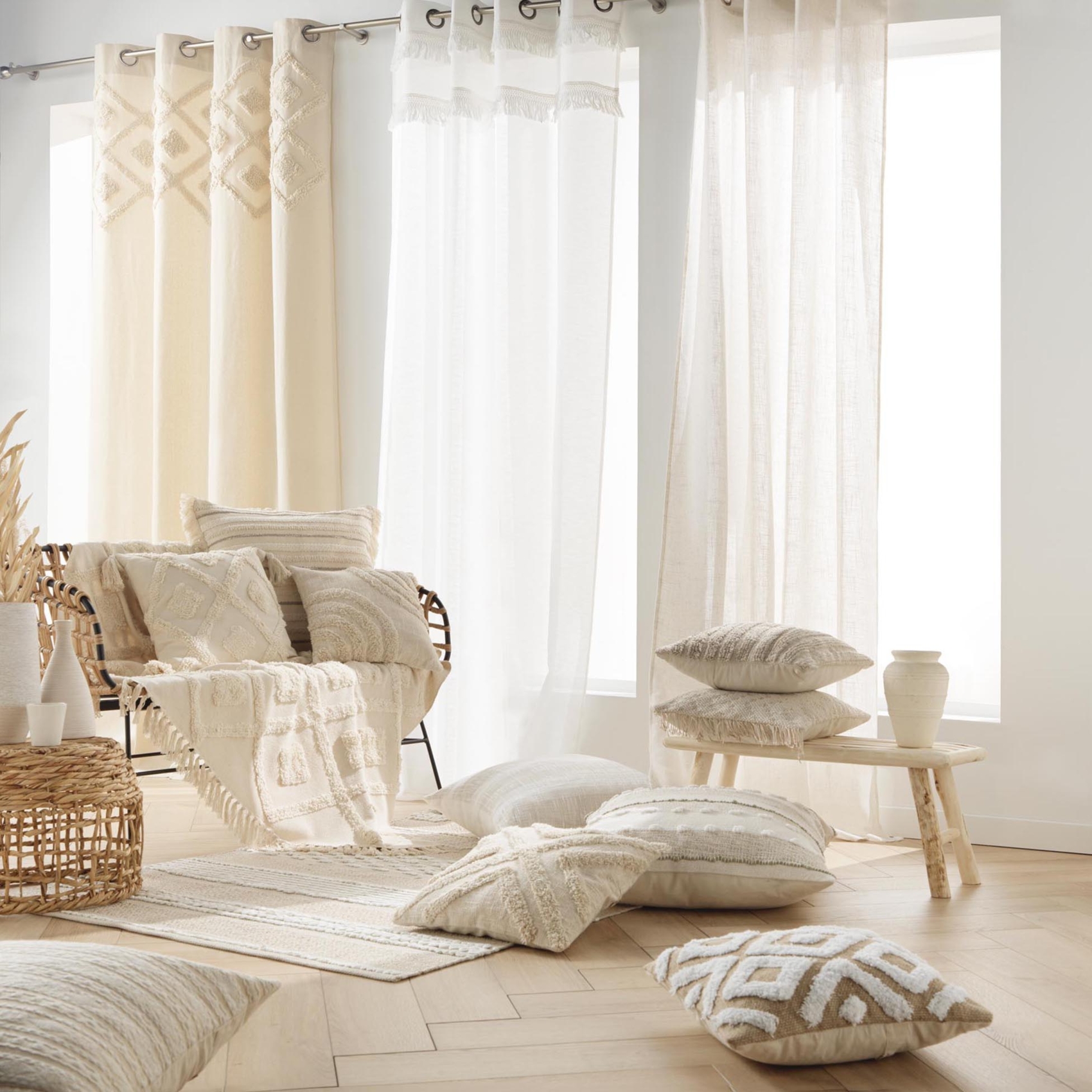 Coussin bohème tufté déhoussable — vue 3