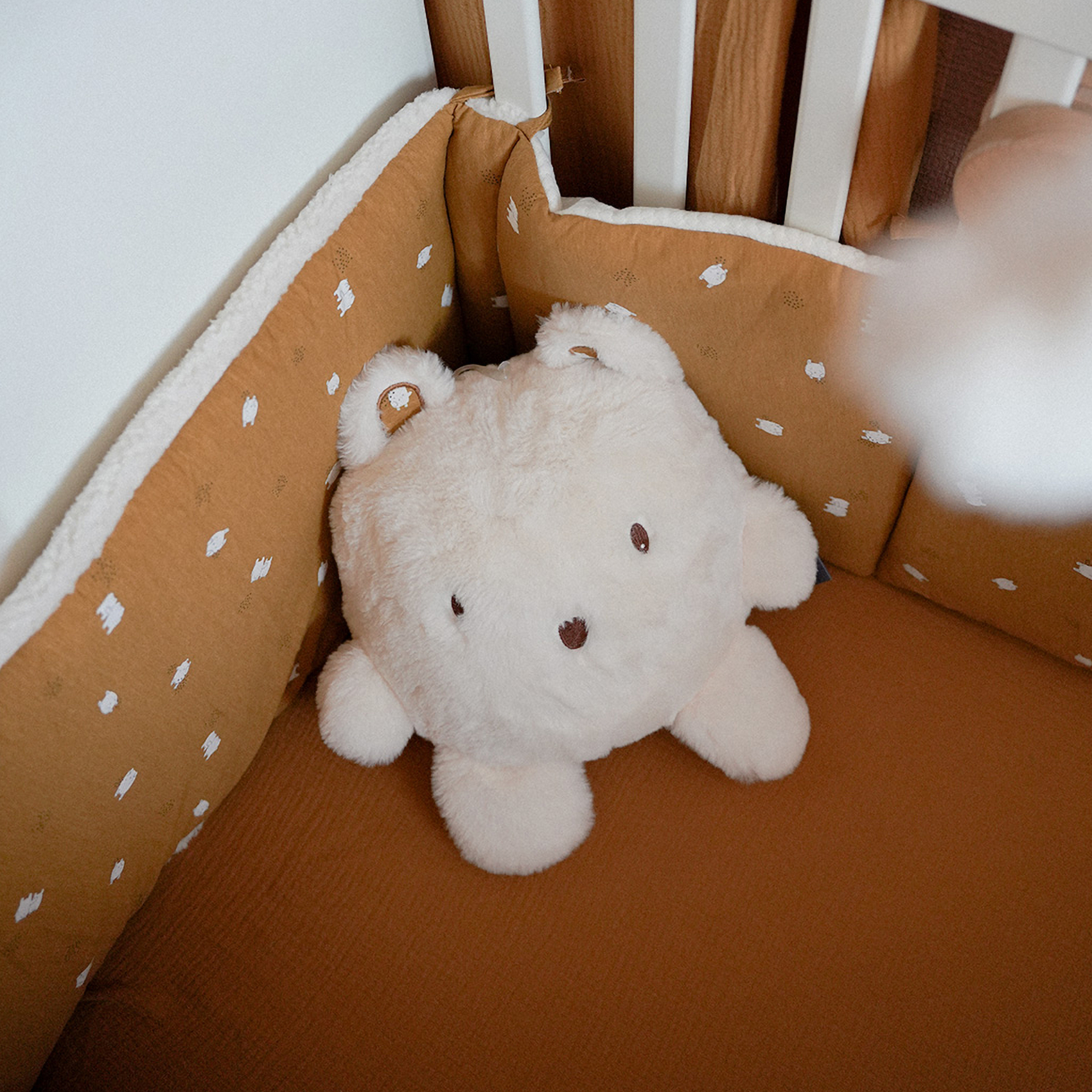 Tour de lit rembourré en jersey jacquard effet maille — vue 3