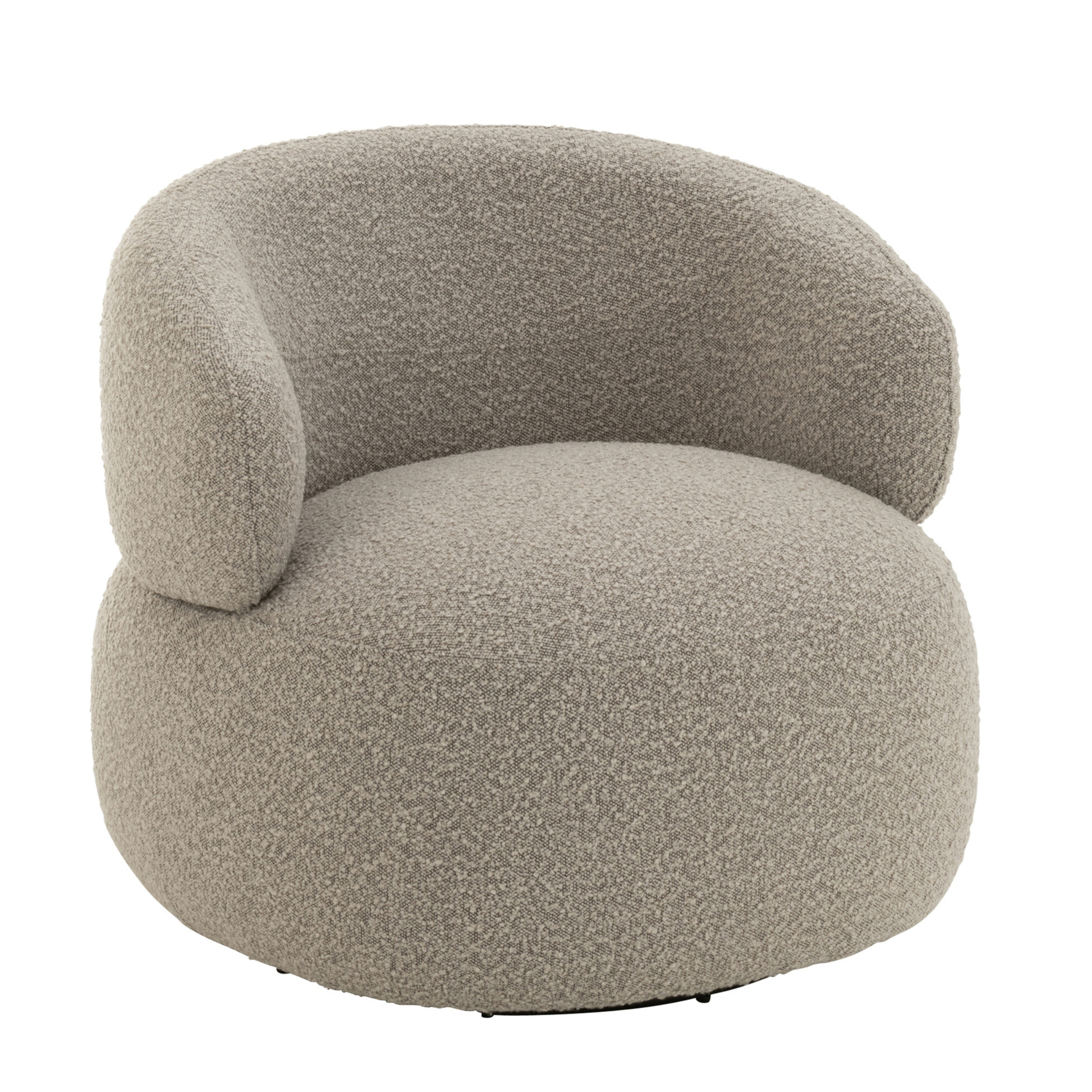 Fauteuil pivotant rond en bouclette