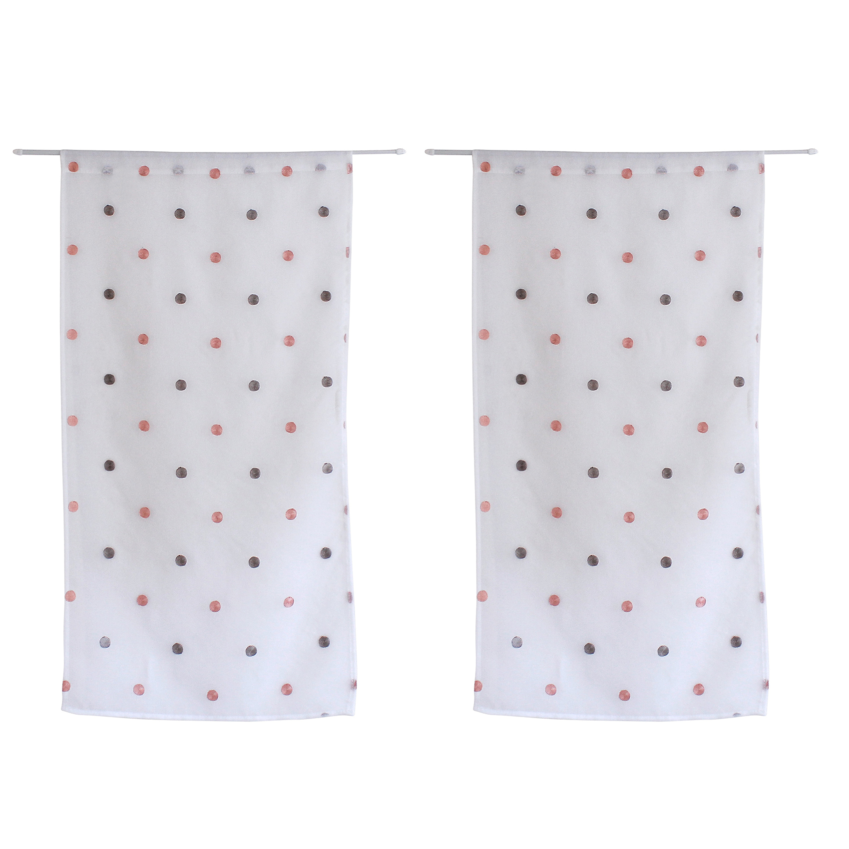 Paire de petits voilages droits à pois colorés — vue 5