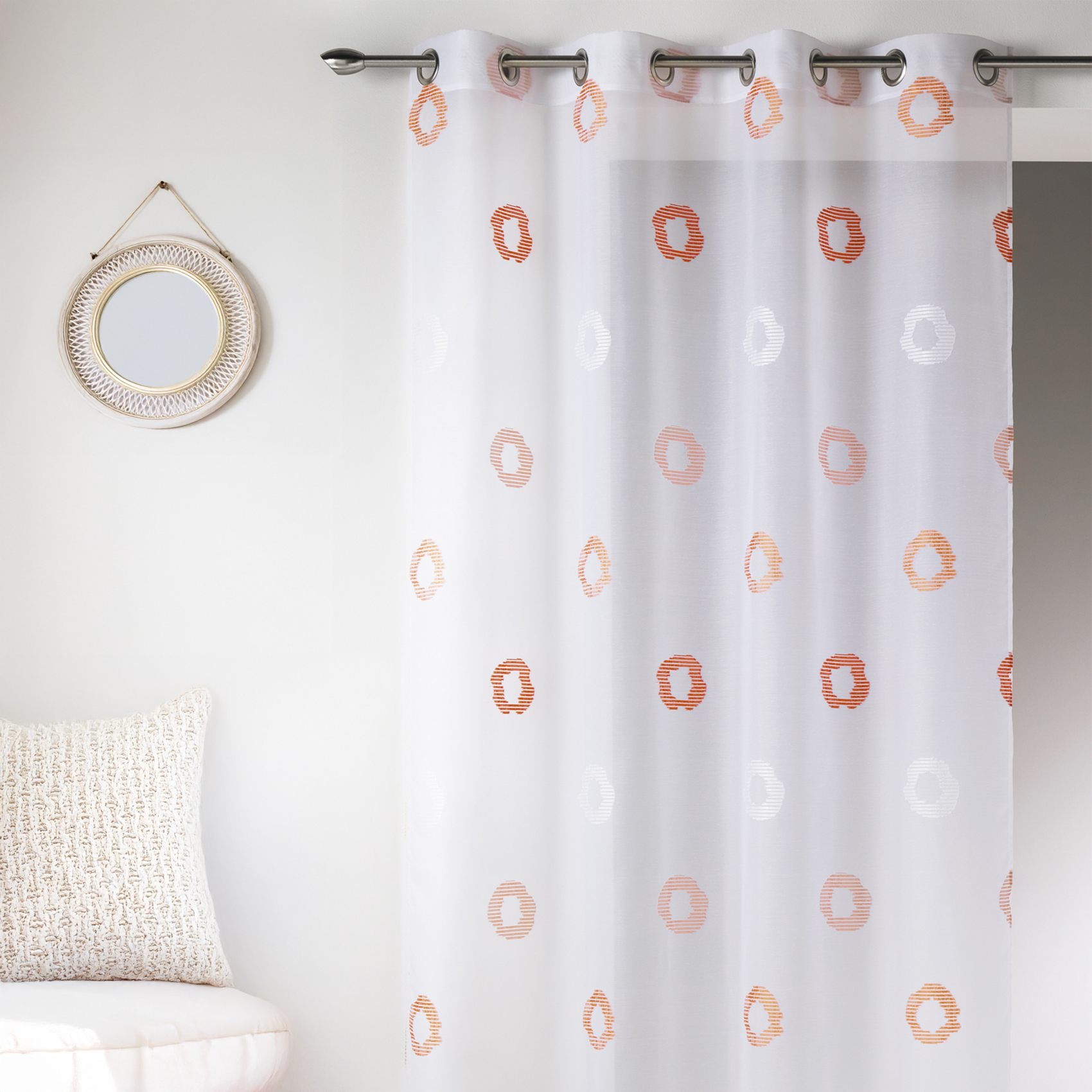 Voilage en Etamine Légère à Imprimés Cercle — vue 3