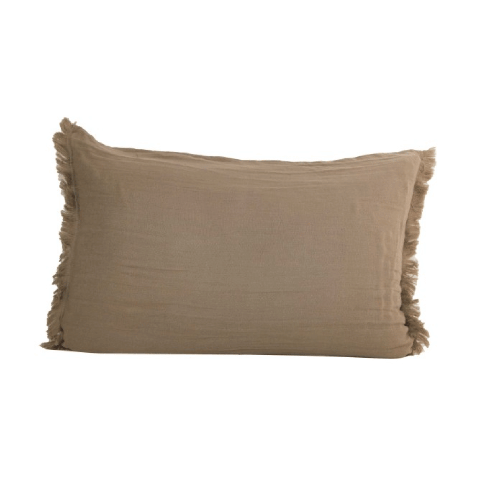 Coussin à franges en coton