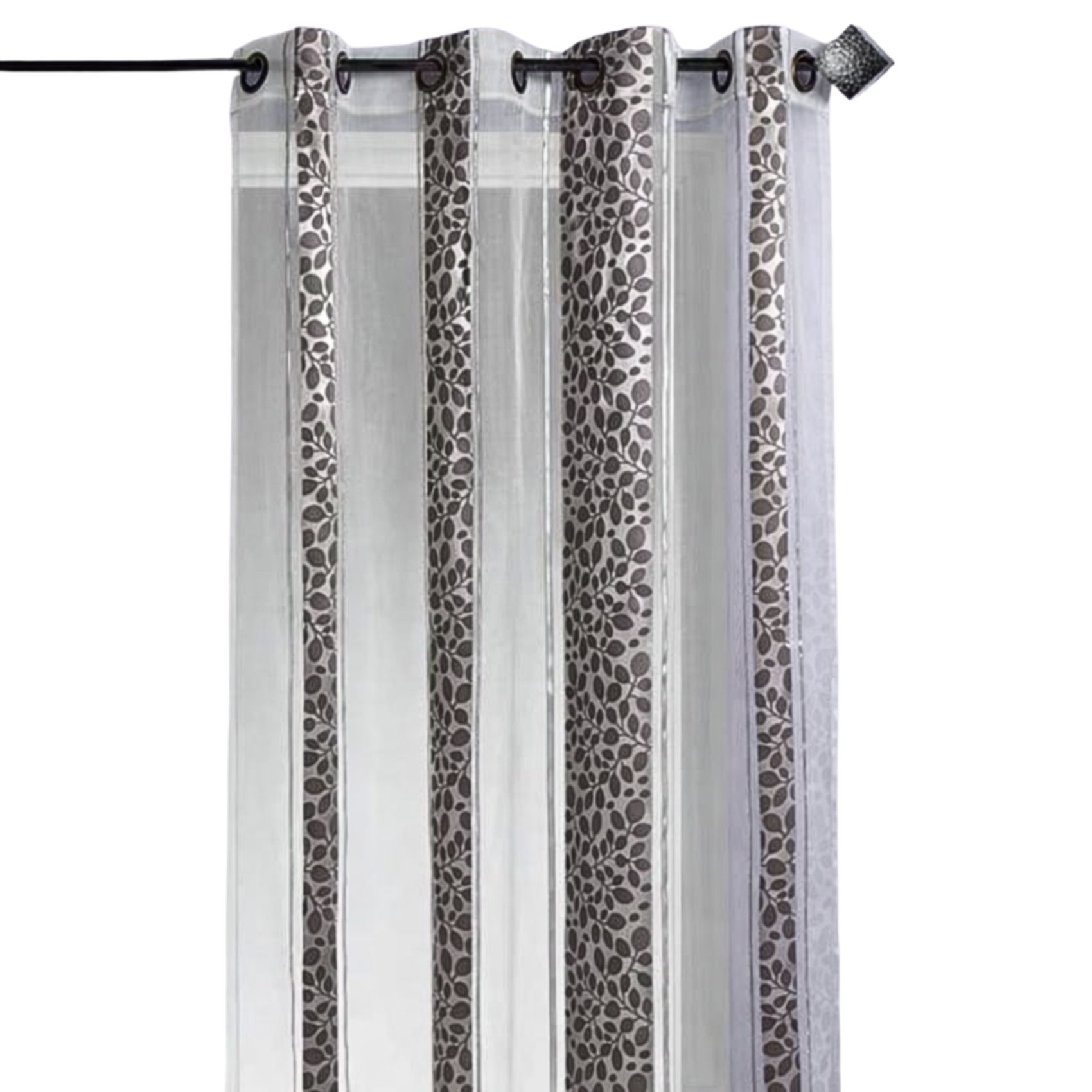 Voilage Organza jacquard motif feuillage — vue 4