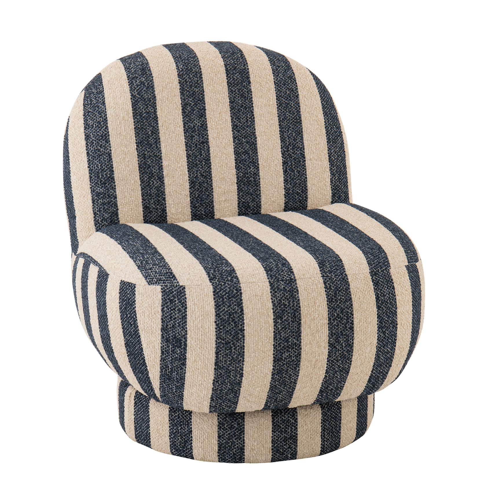Fauteuil lounge en tissu rayé