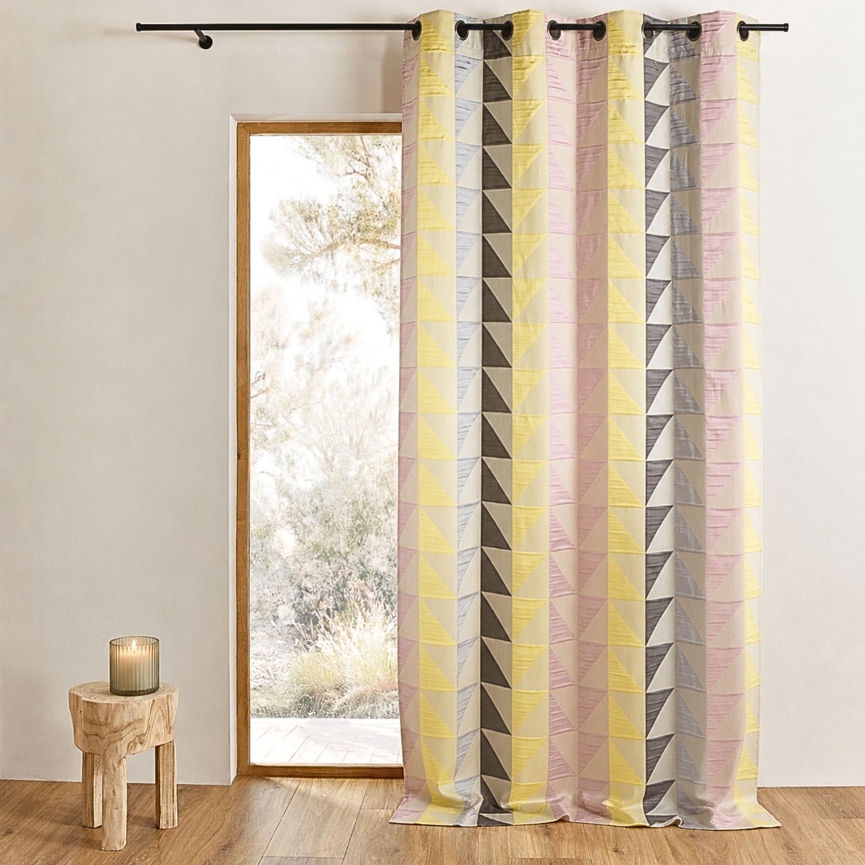 Rideau en jacquard imprimés triangulaires