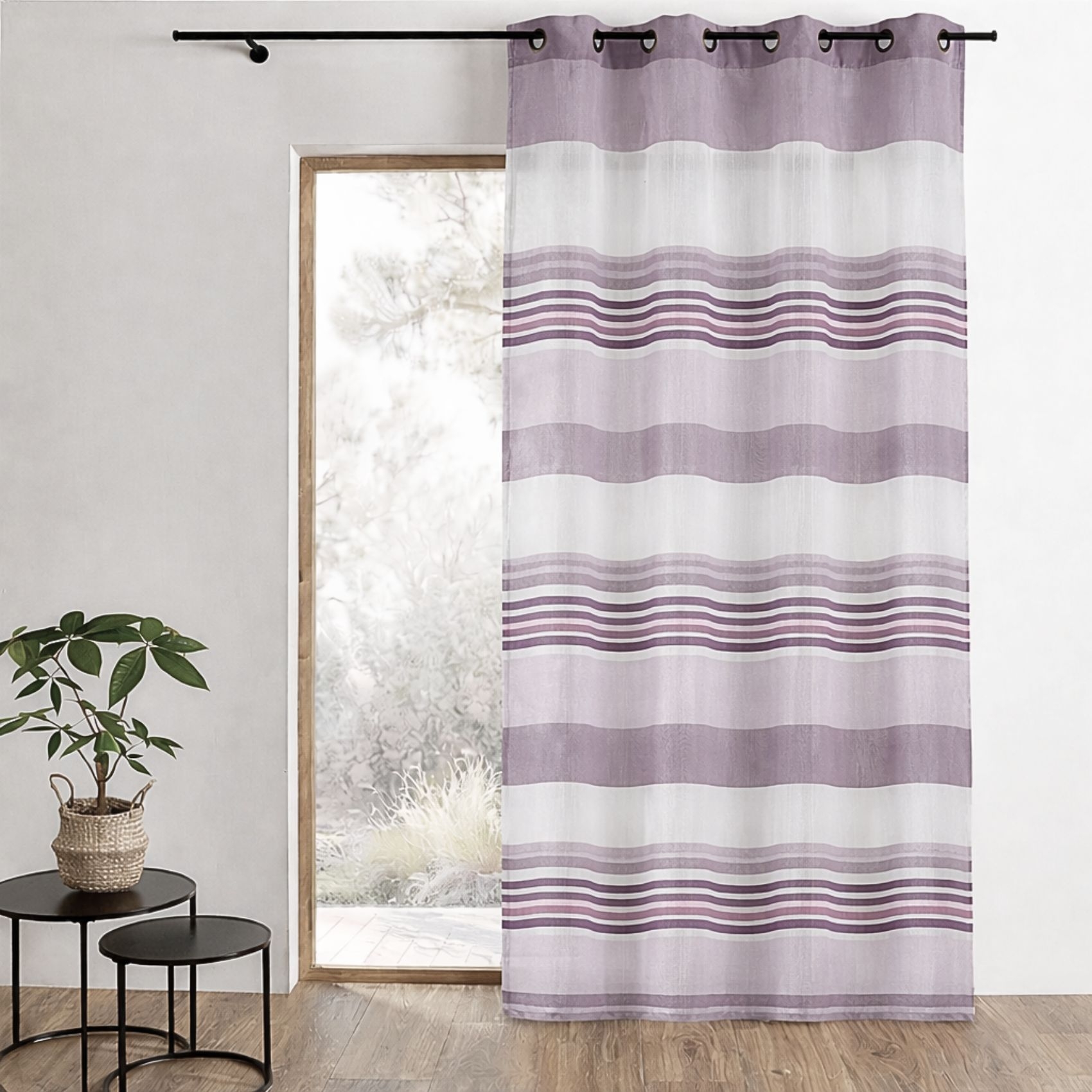 Voilage Organza rayures horizontales tissées — vue 5