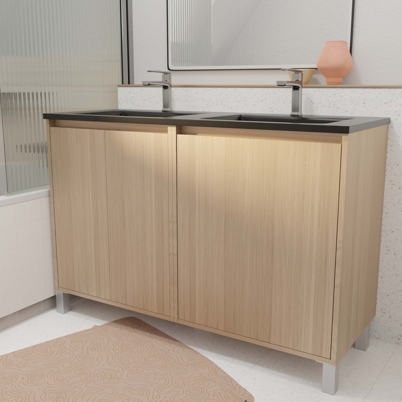 Meuble de salle de bains double vasque avec 4 portes — vue 6